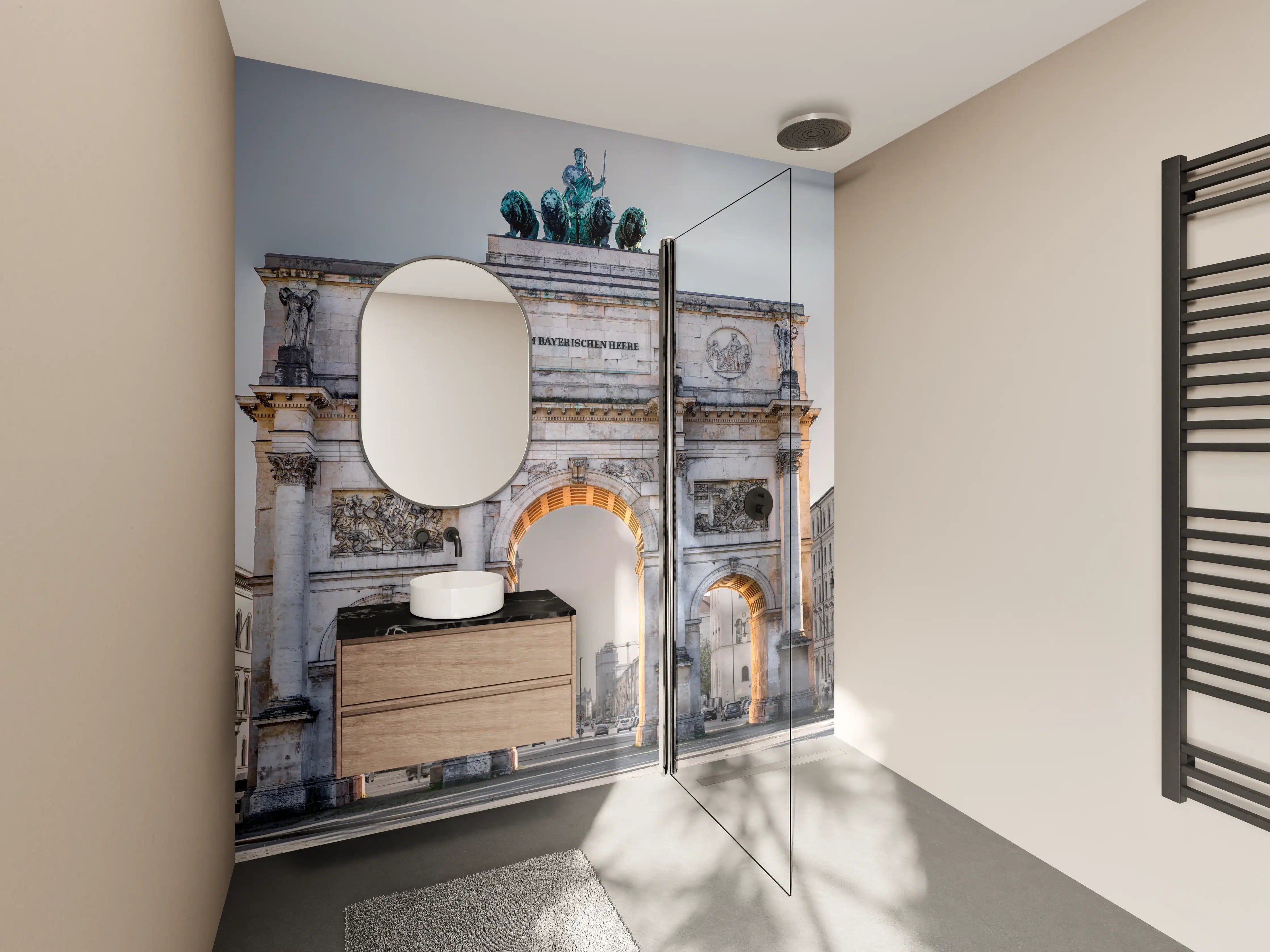 Wandverkleidung Bad - Siegestor in München an der Leopoldstraße