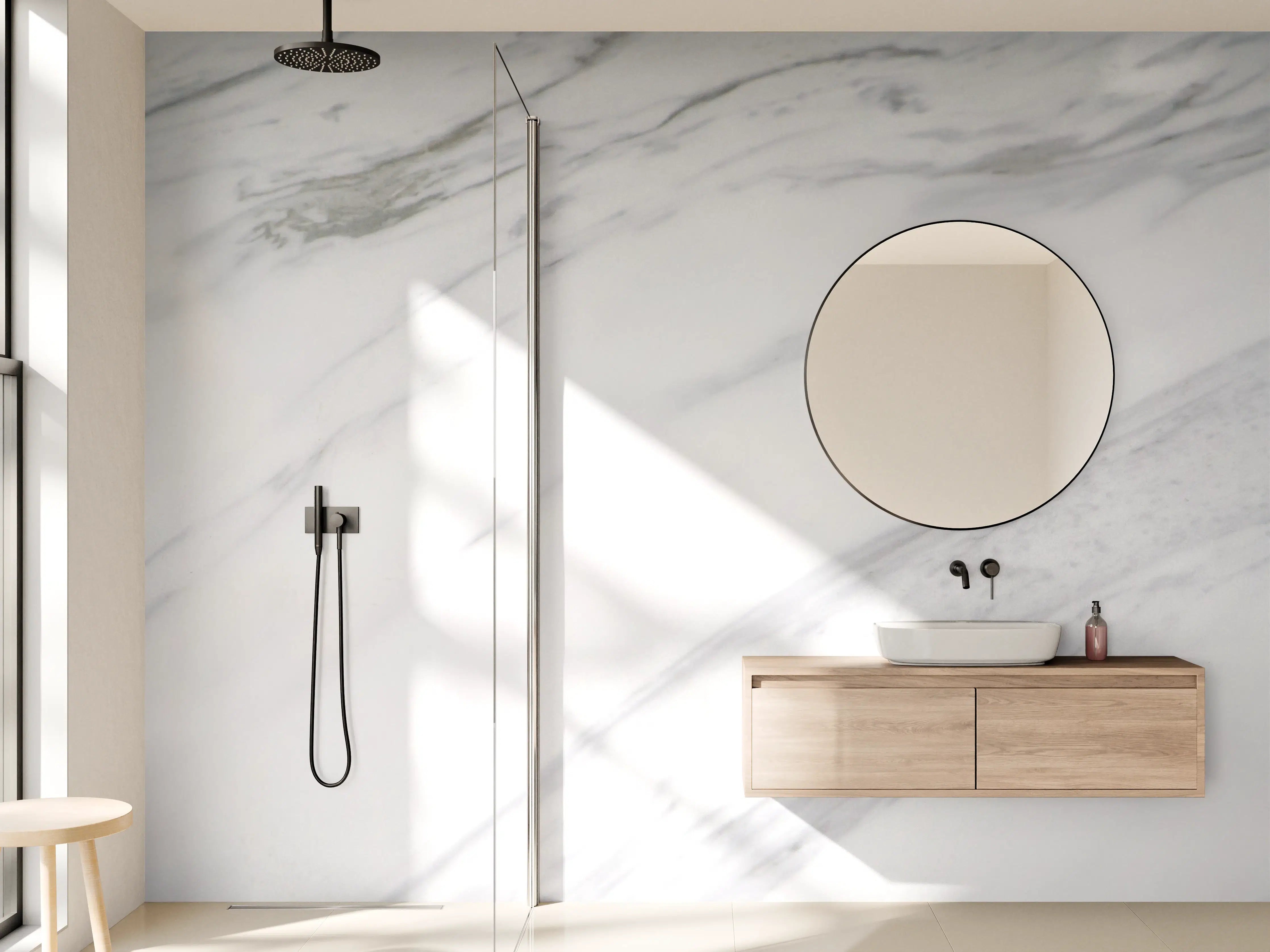 Wandverkleidung Bad - Silber-Grau Marmor Mustervorlage