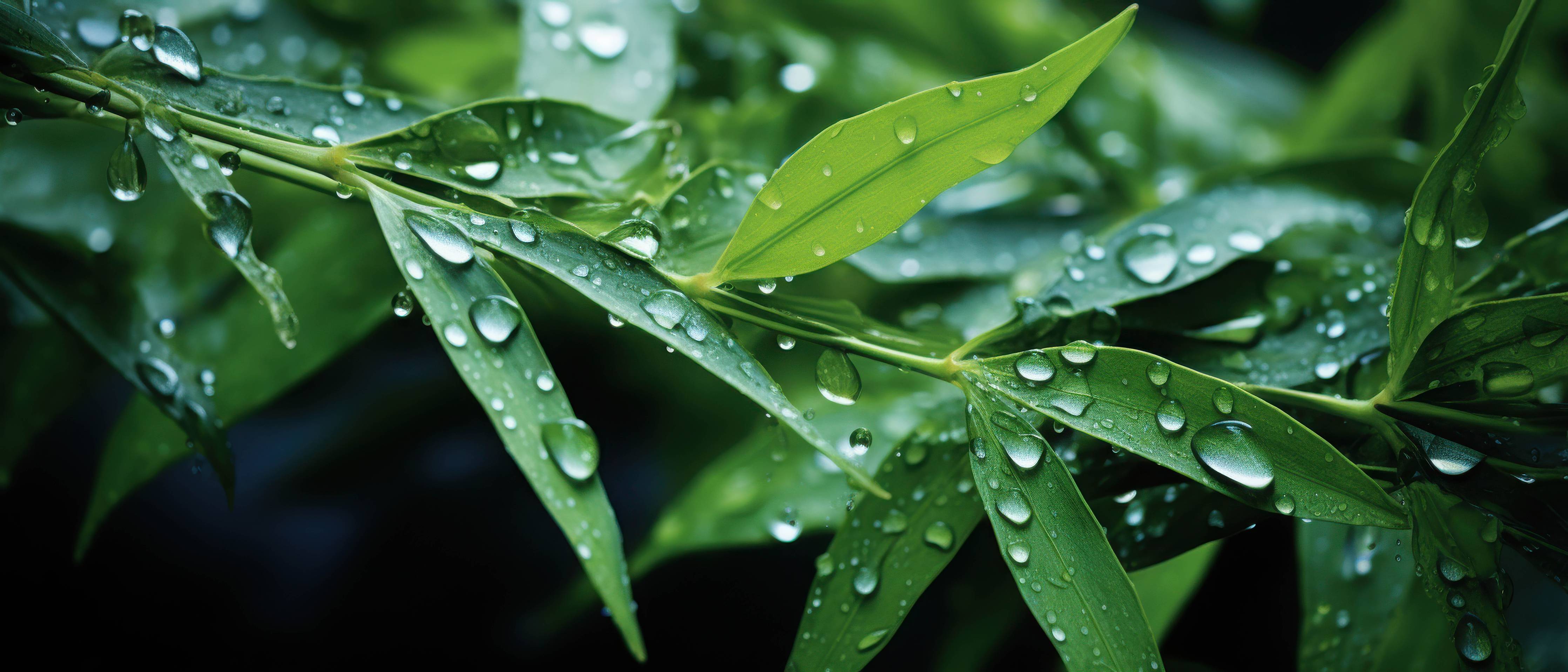 Wandverkleidung Bad-Silberne Blätter mit Tau