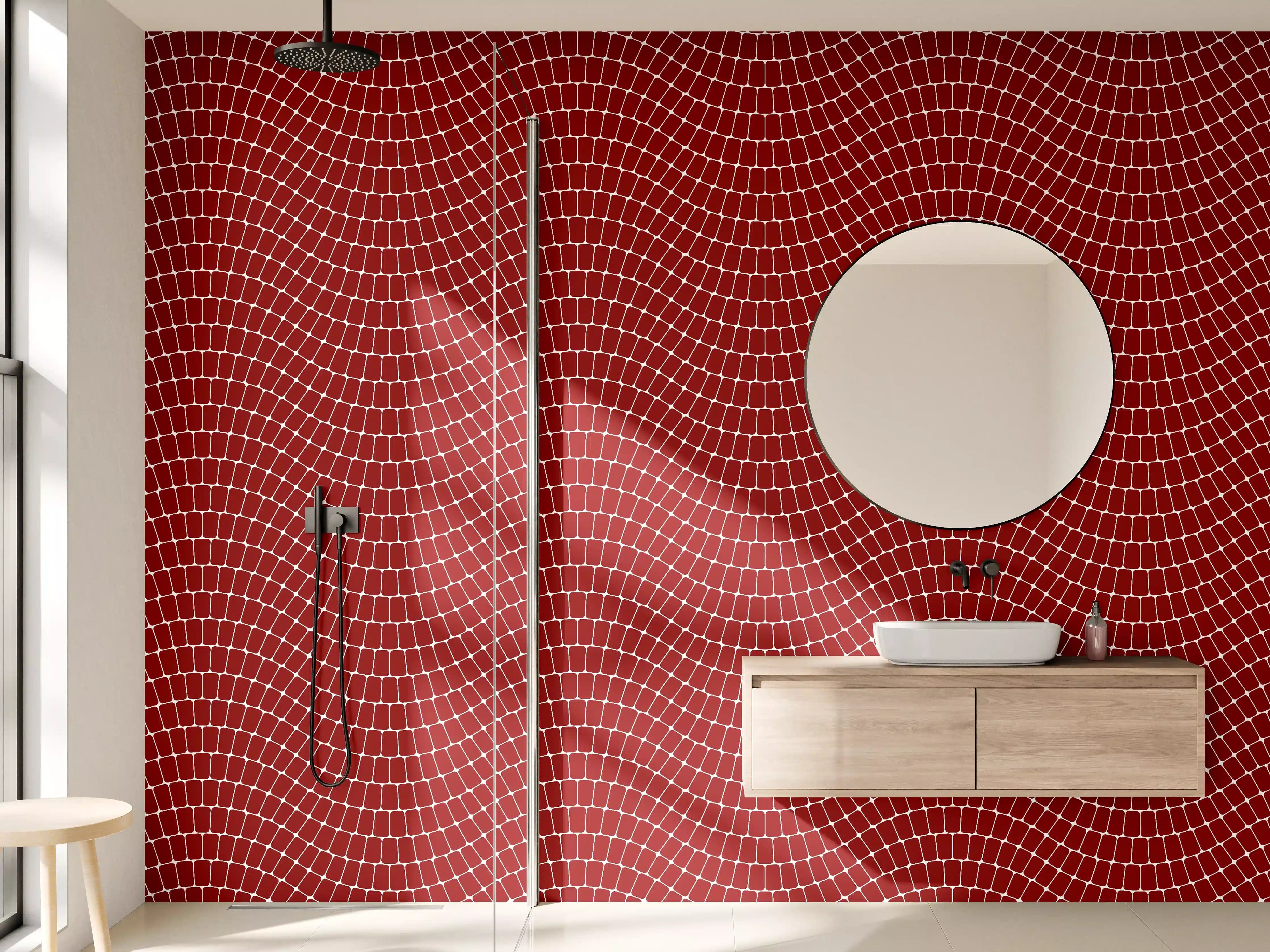 Wandverkleidung Bad - Silberne Wellenmuster-Textur