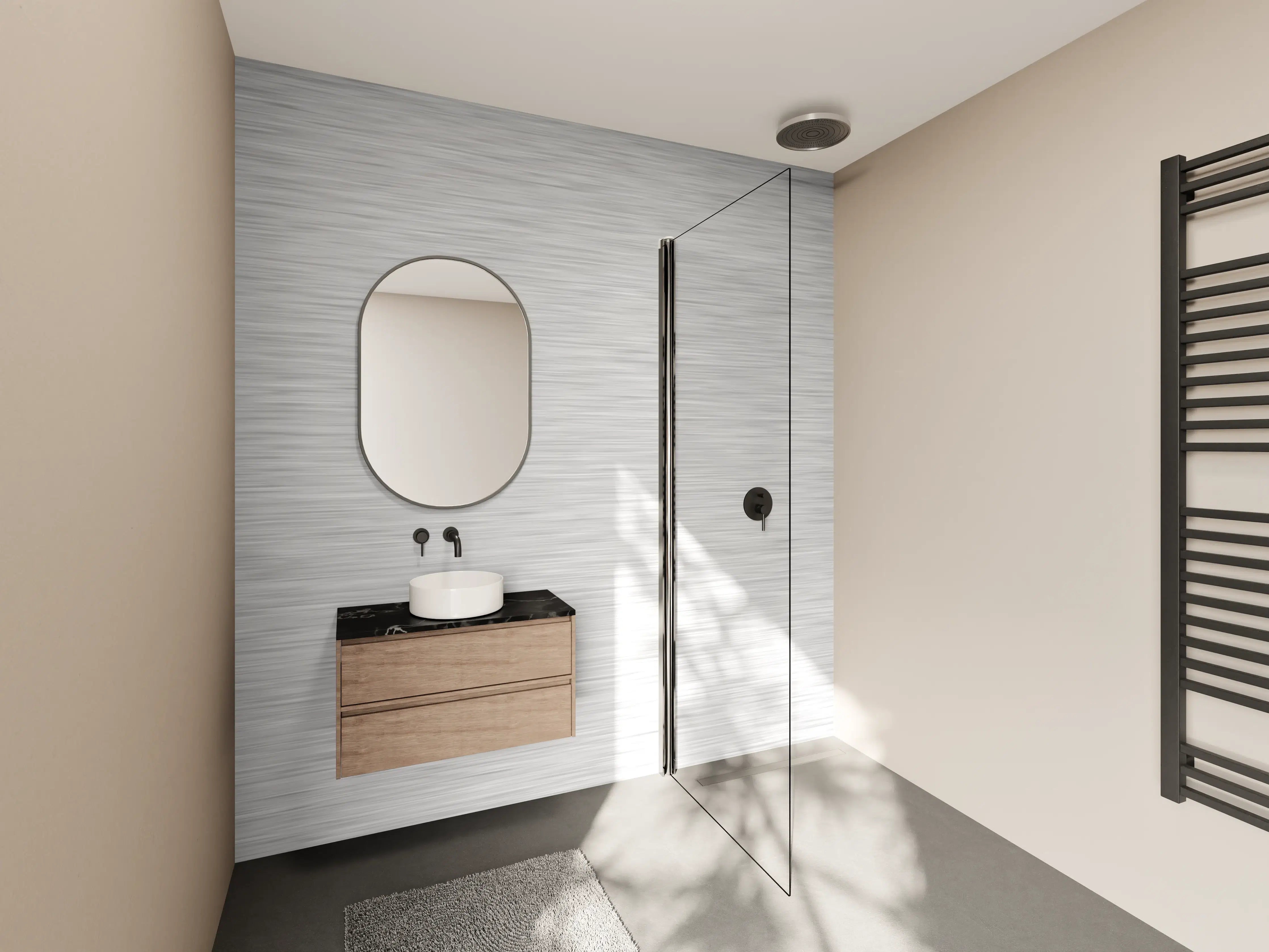 Wandverkleidung Bad - Silver - ALU Prime - Metall Gebürstet