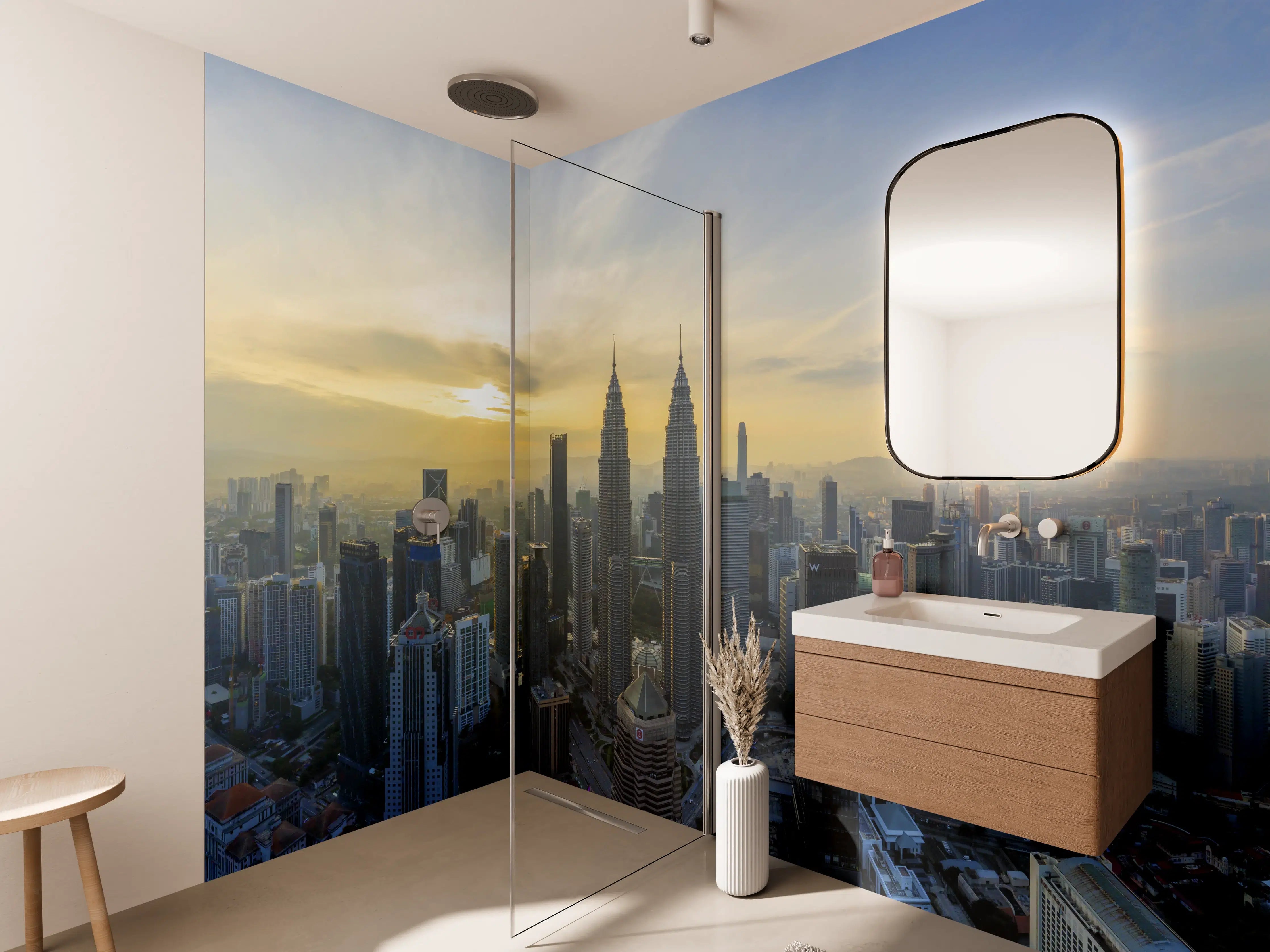 Wandverkleidung Bad - Skyline Kuala Lumpur City