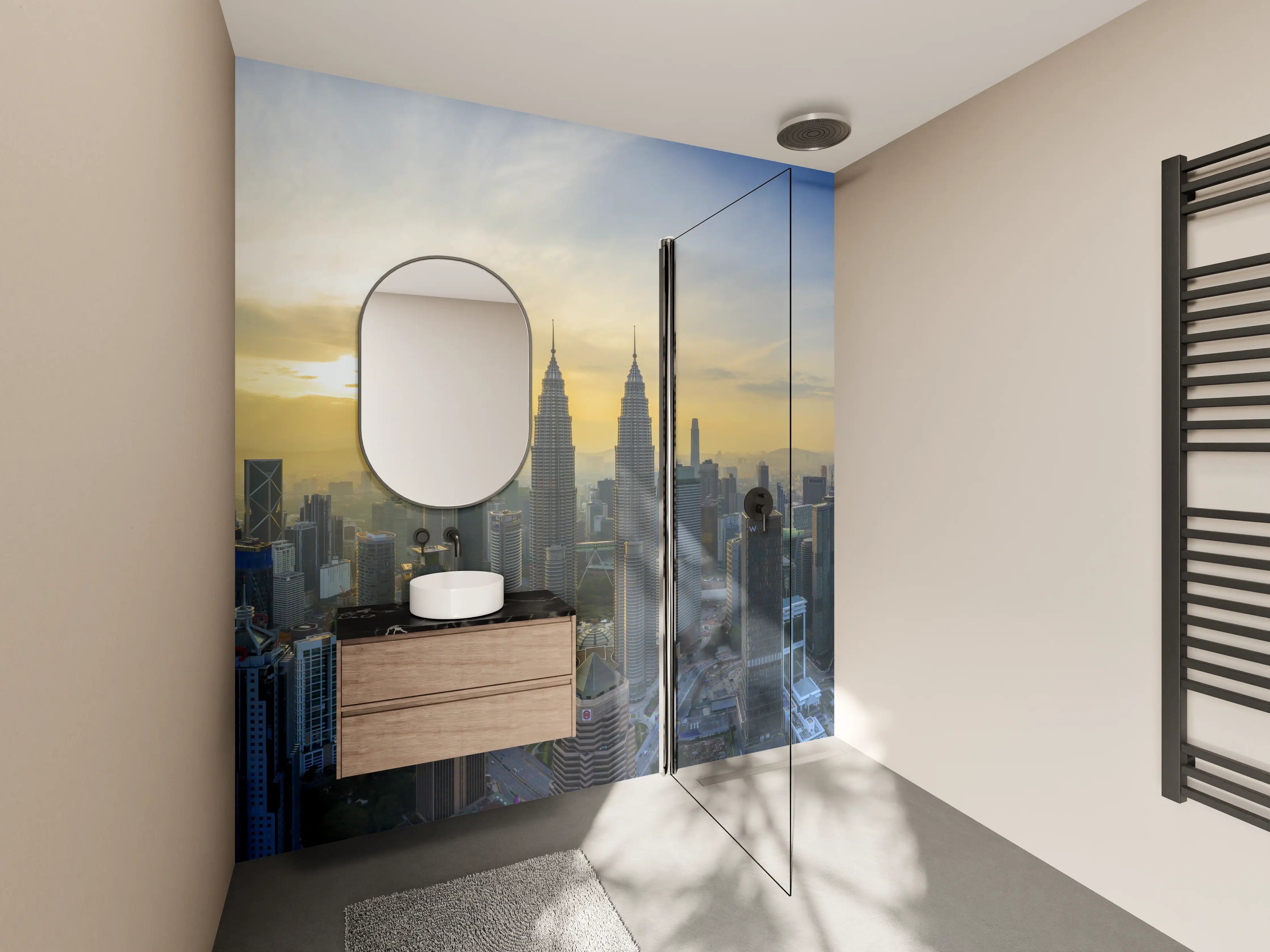 Wandverkleidung Bad - Skyline Kuala Lumpur City