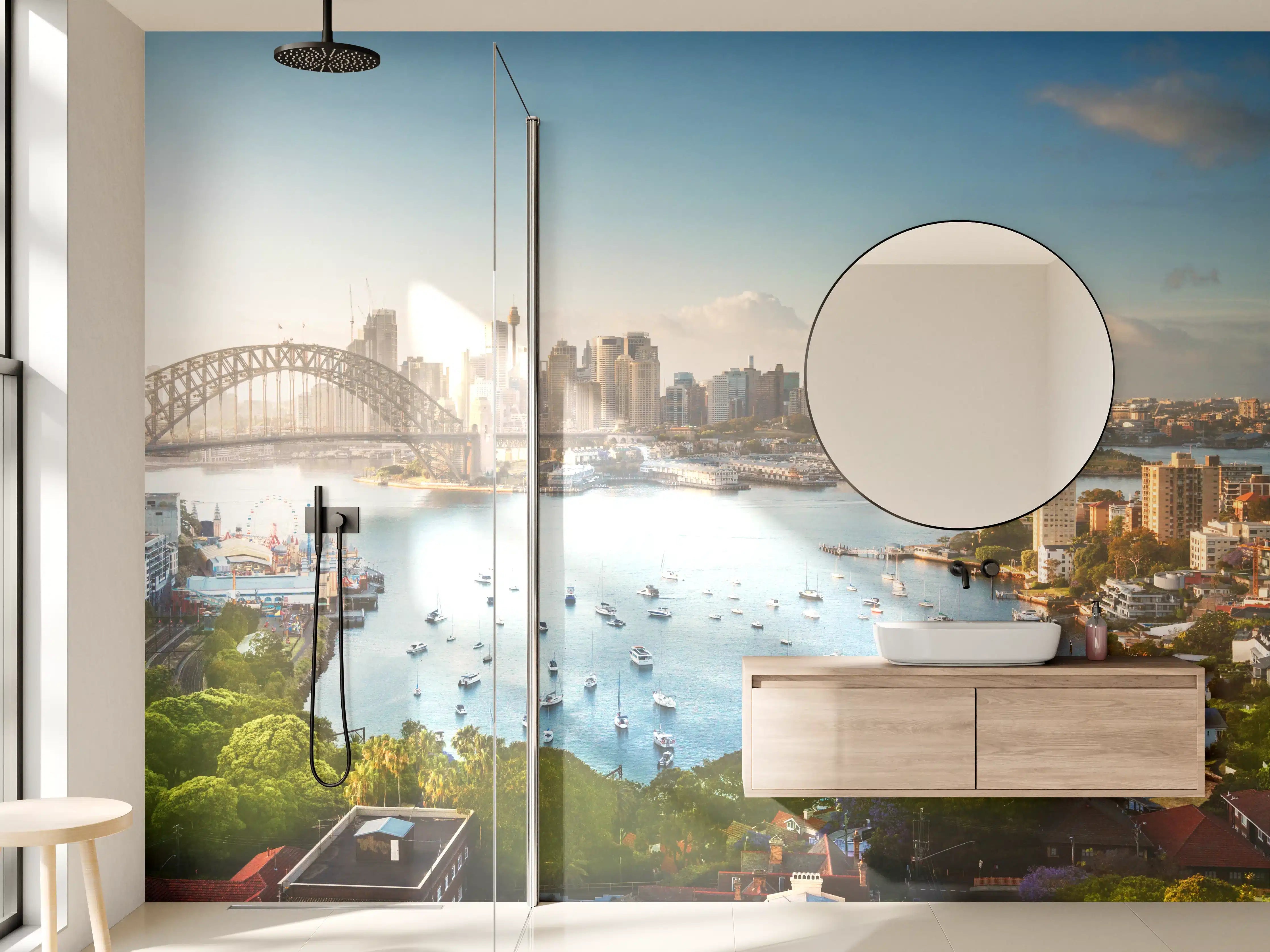 Wandverkleidung Bad - Skyline von Sydney bei Sonnenaufgang