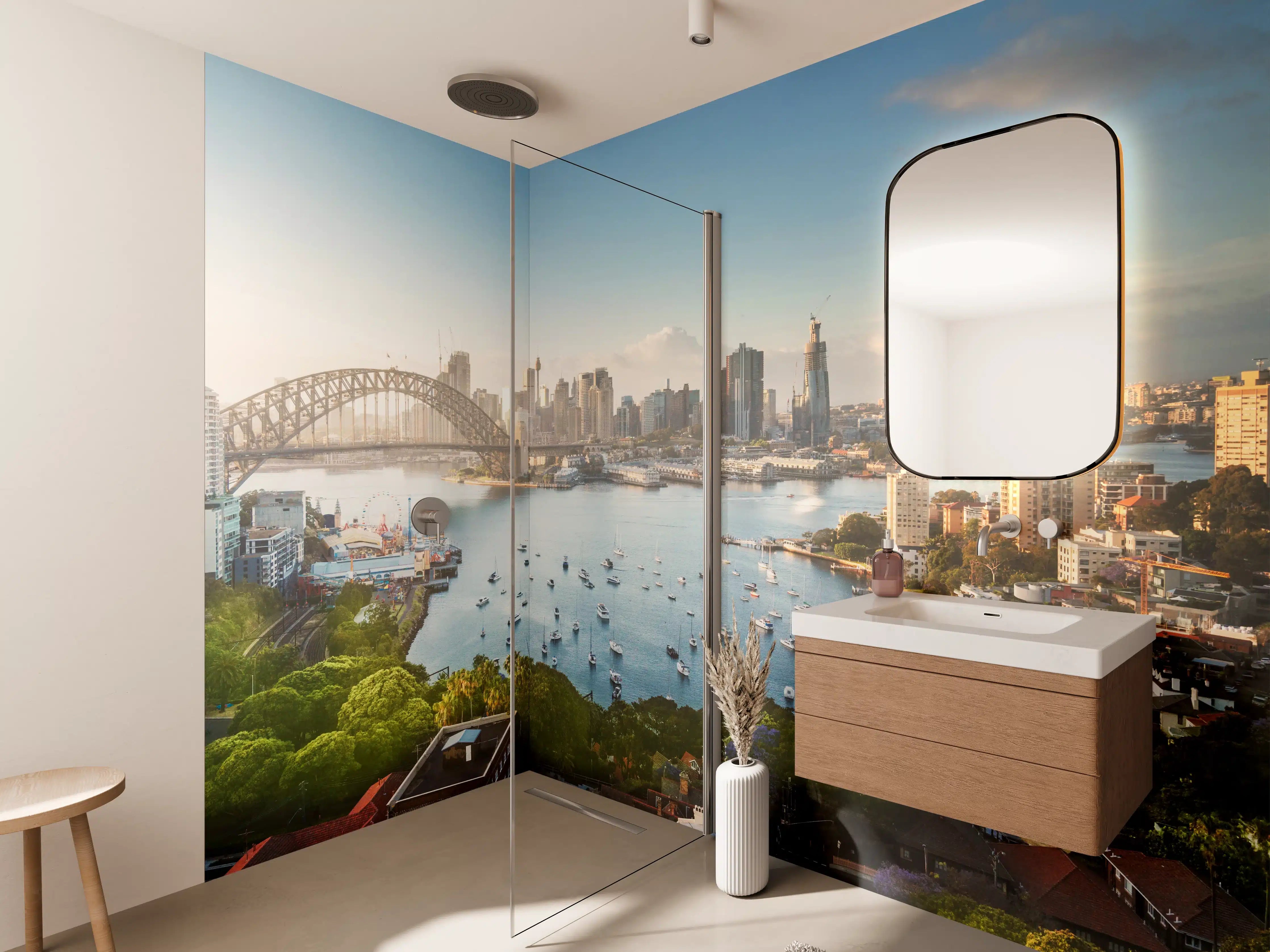 Wandverkleidung Bad - Skyline von Sydney bei Sonnenaufgang