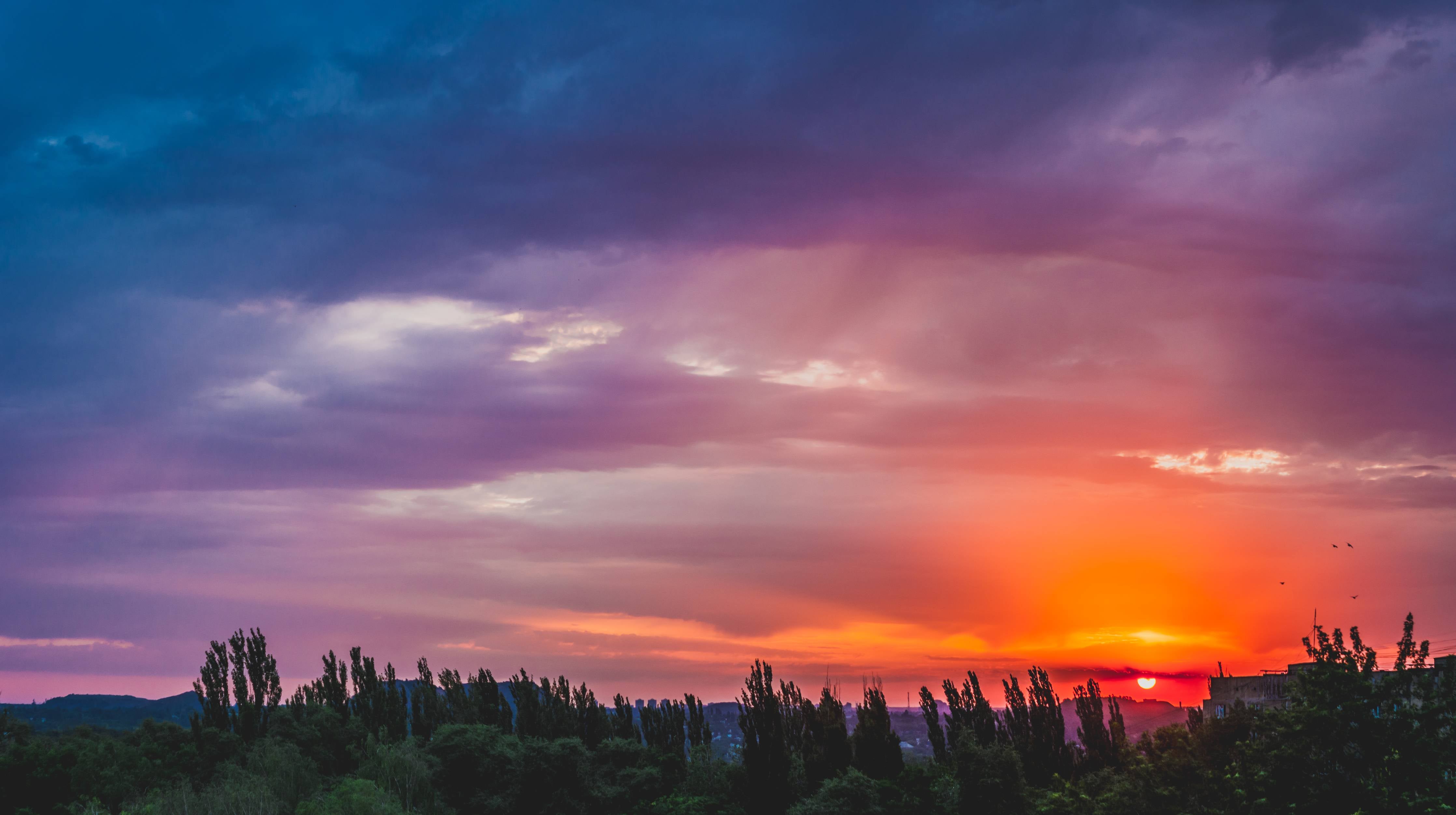 Wandverkleidung Bad-Sonnenuntergang am Himmel in warmen Farben