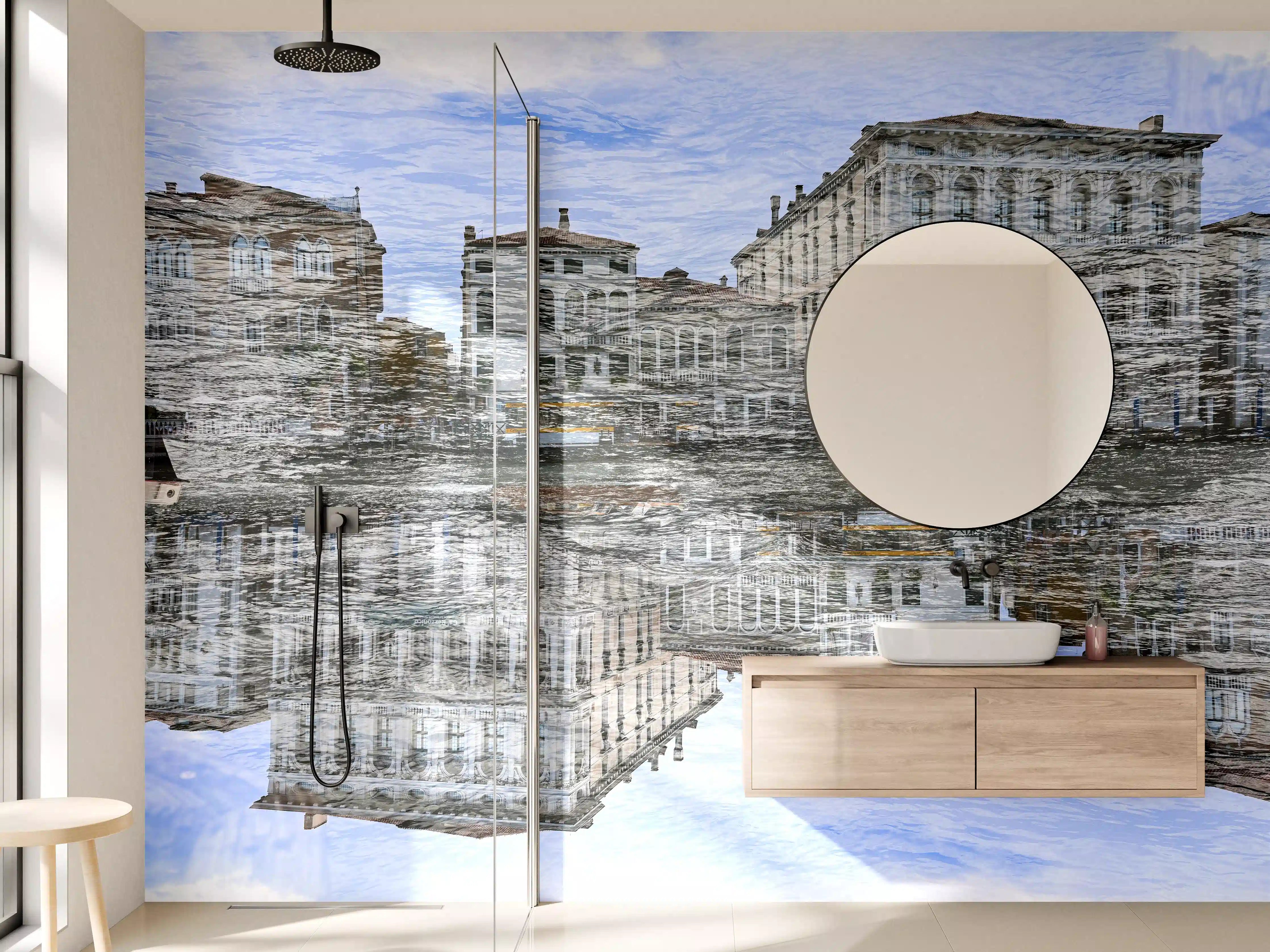 Wandverkleidung Bad - Spiegelung Venedig Doppelbelichtung
