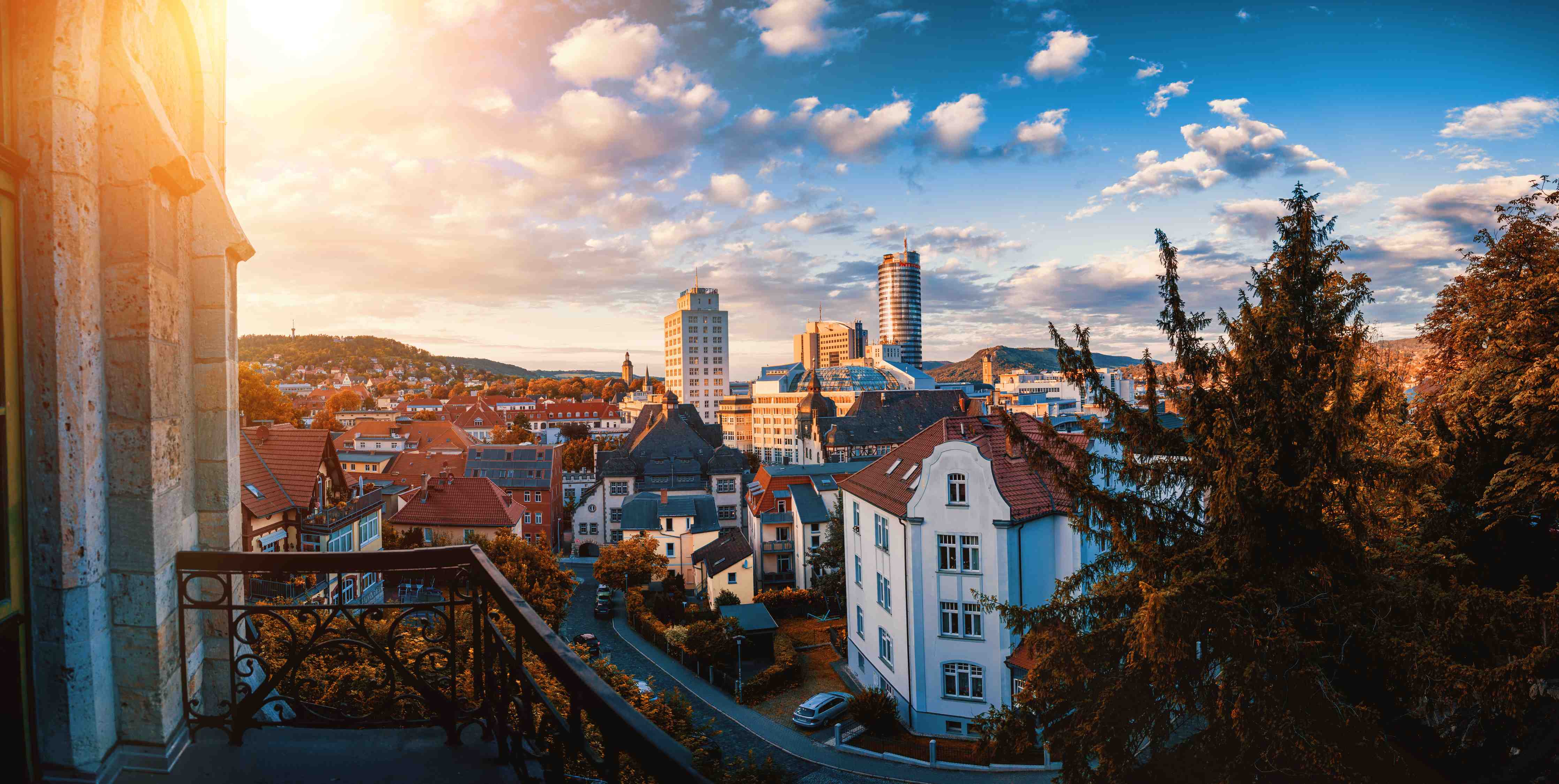 Wandverkleidung Bad-Stadtblick auf Jena