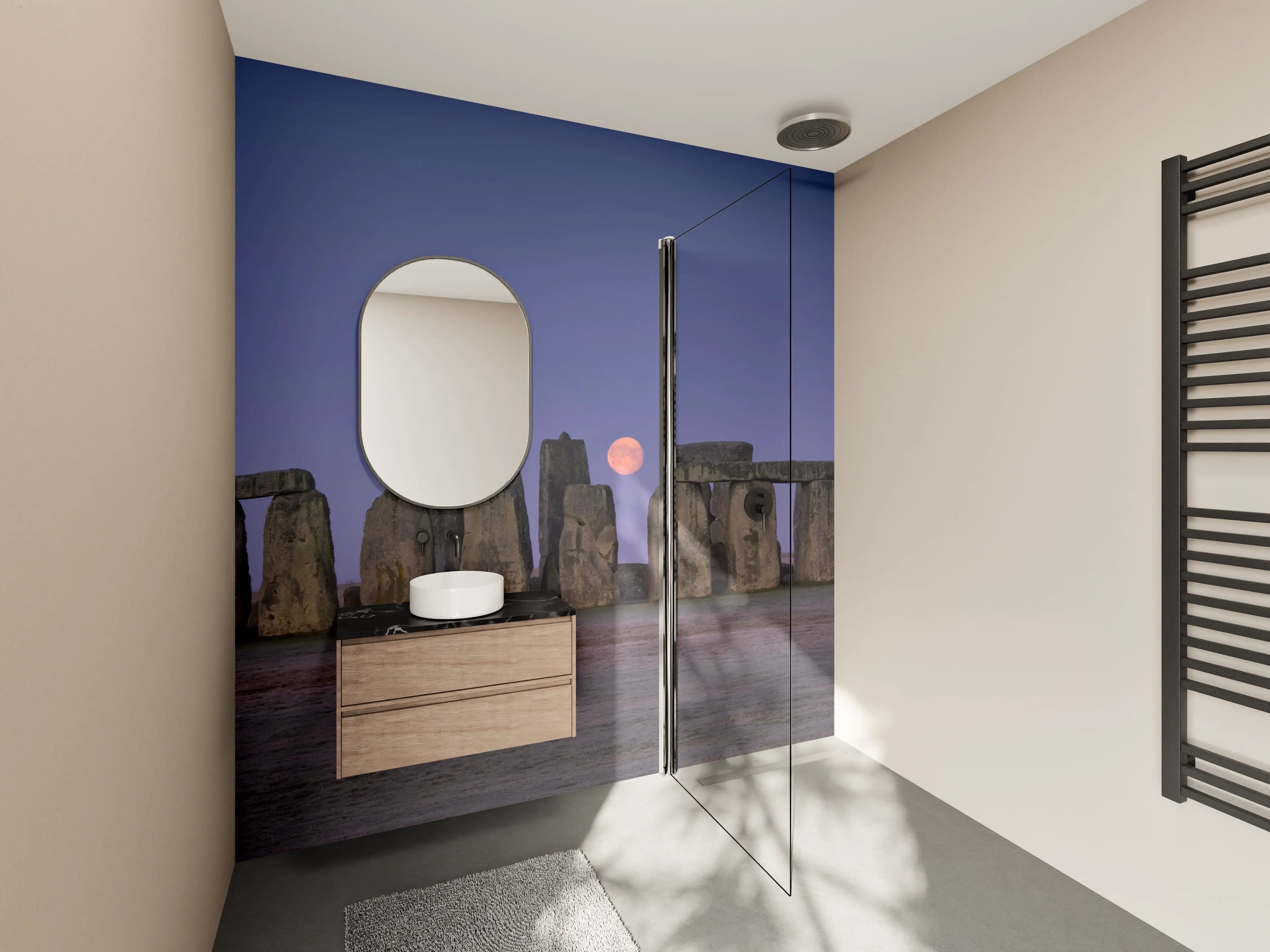 Wandverkleidung Bad - Stonehenge bei Nacht - England