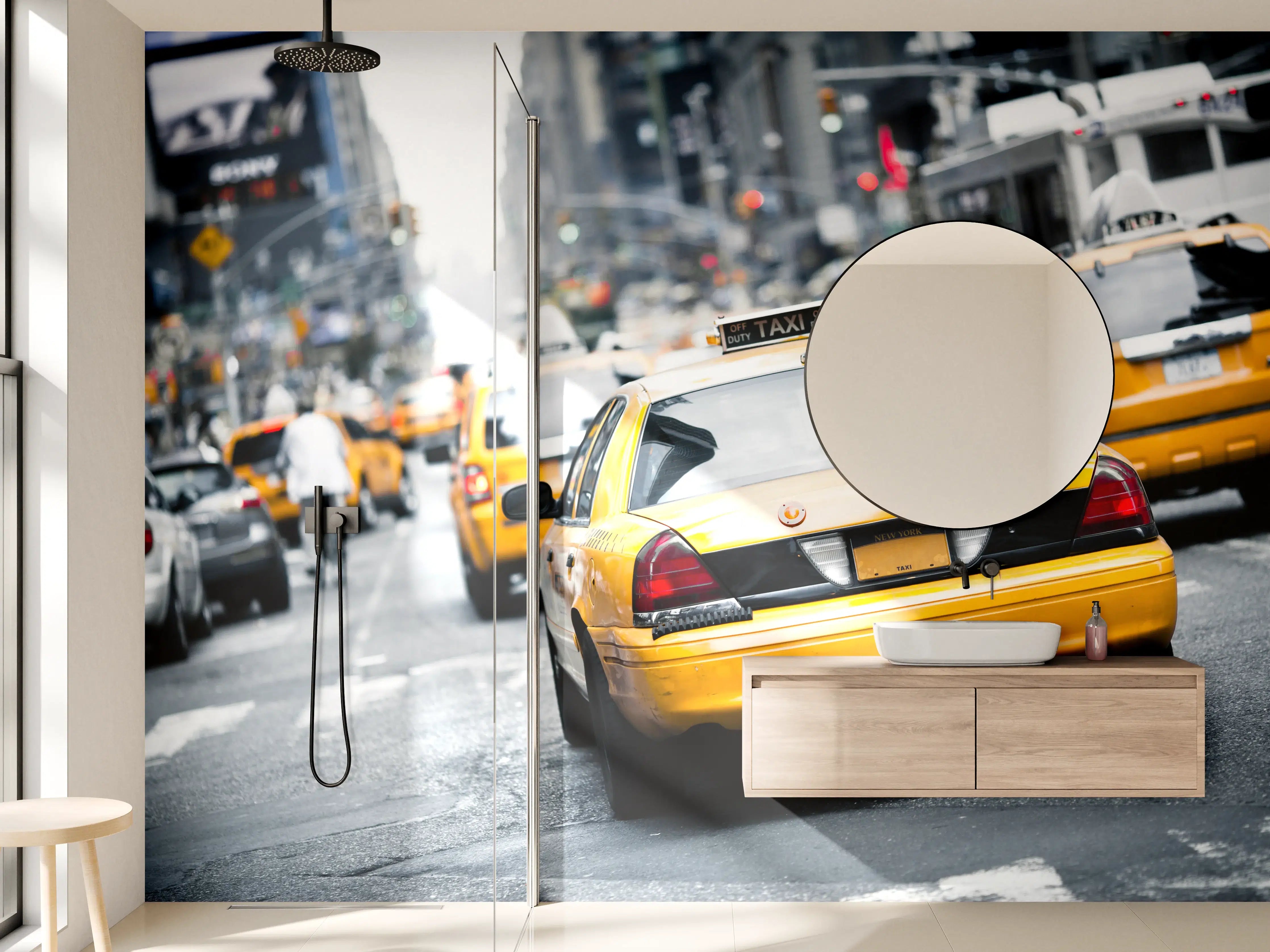 Wandverkleidung Bad - Straßenverkehr von New York
