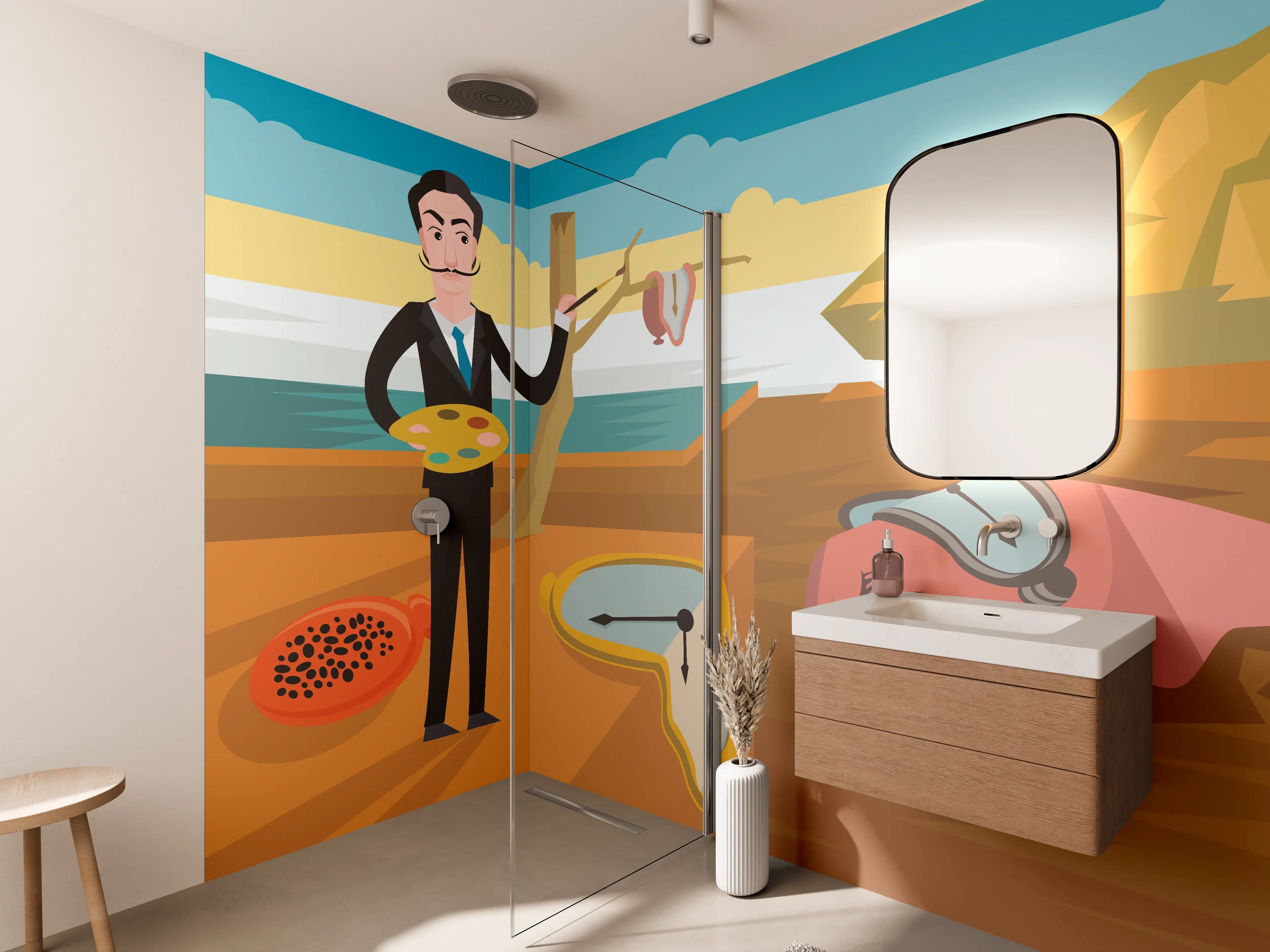 Wandverkleidung Bad - Surrealismus Meeresblick Malerei