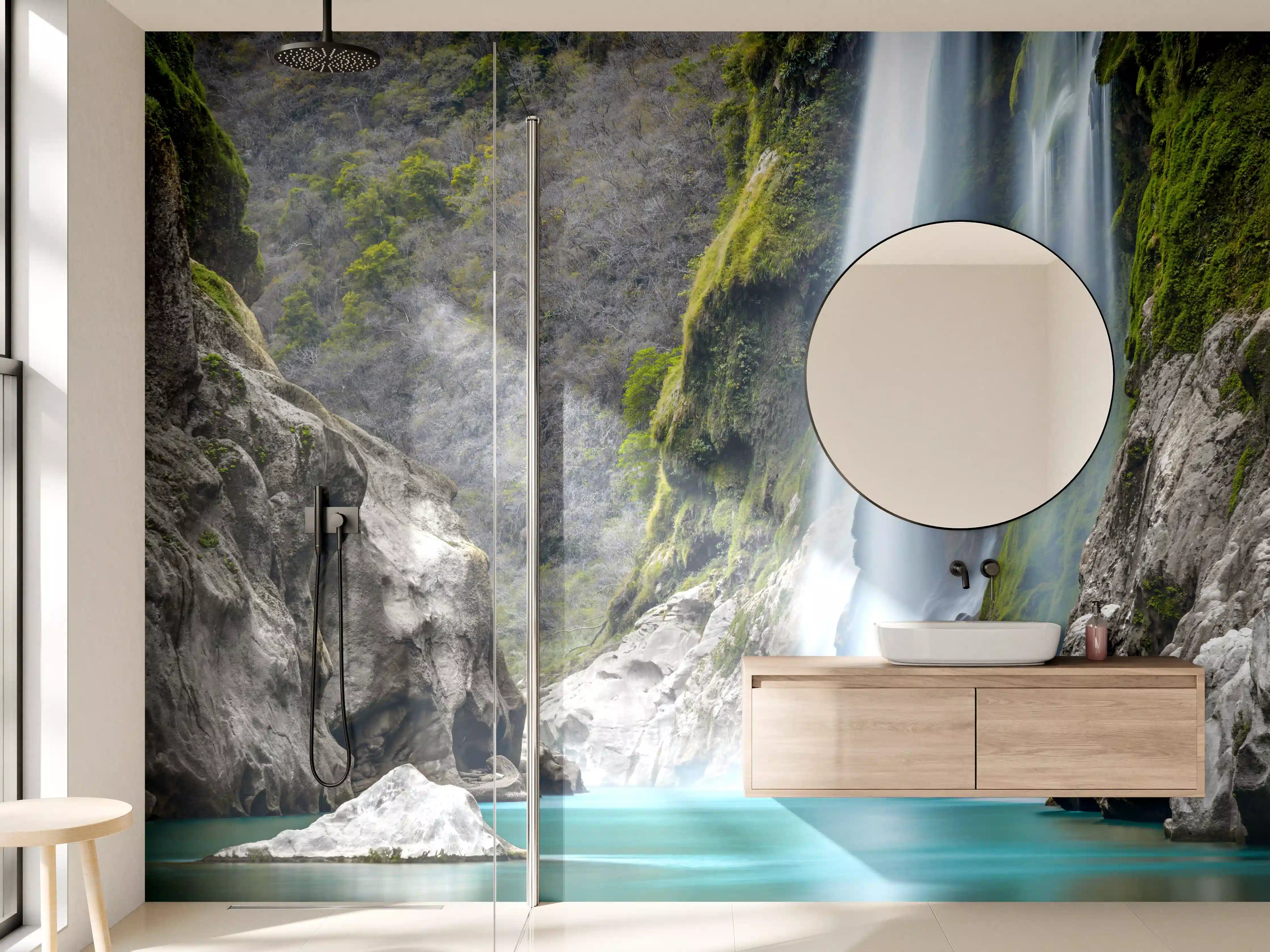 Wandverkleidung Bad - Tamul-Wasserfall am Fluss Tampaon