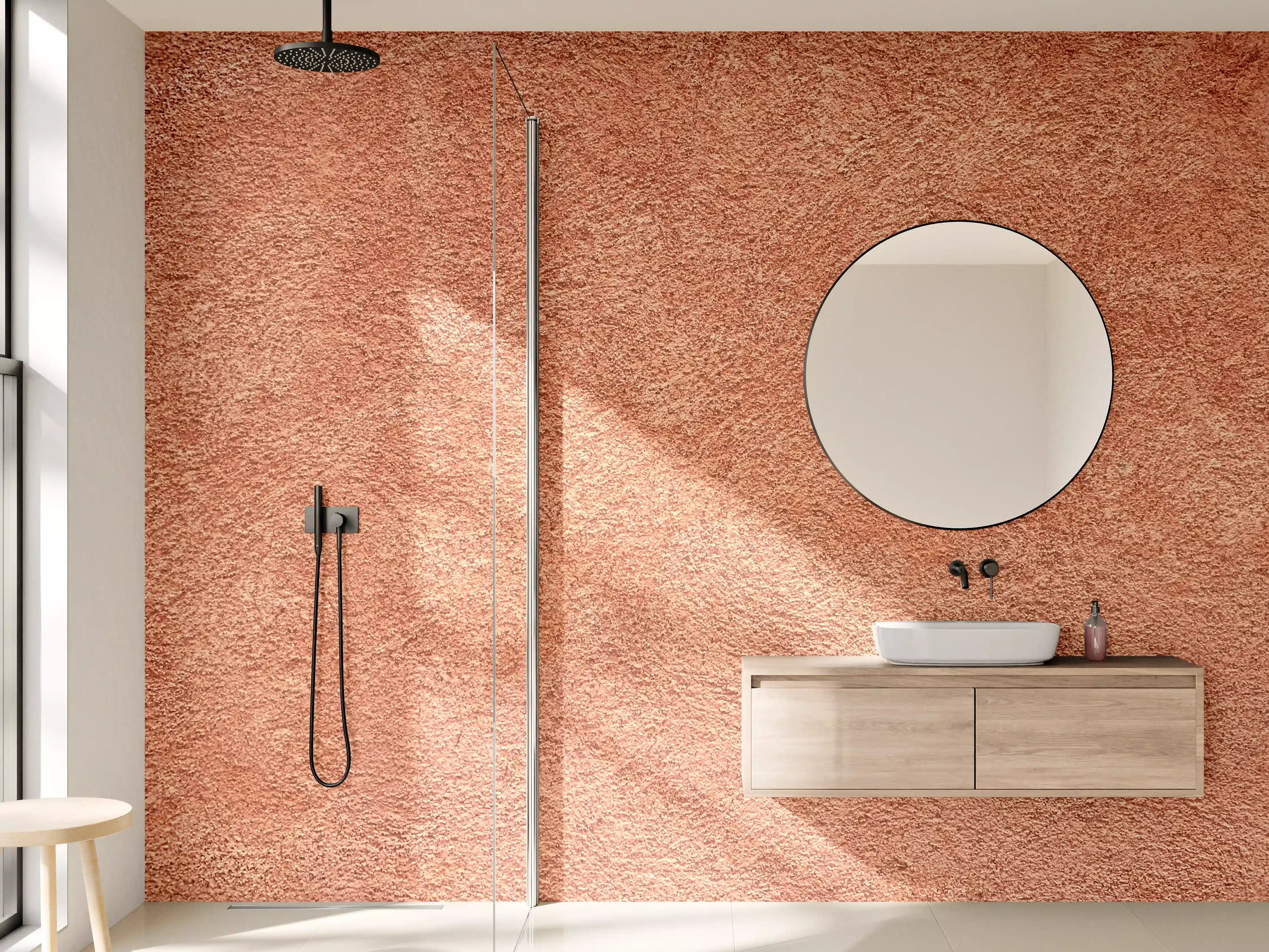 Wandverkleidung Bad - Terrakotta-Textur mit feiner Struktur