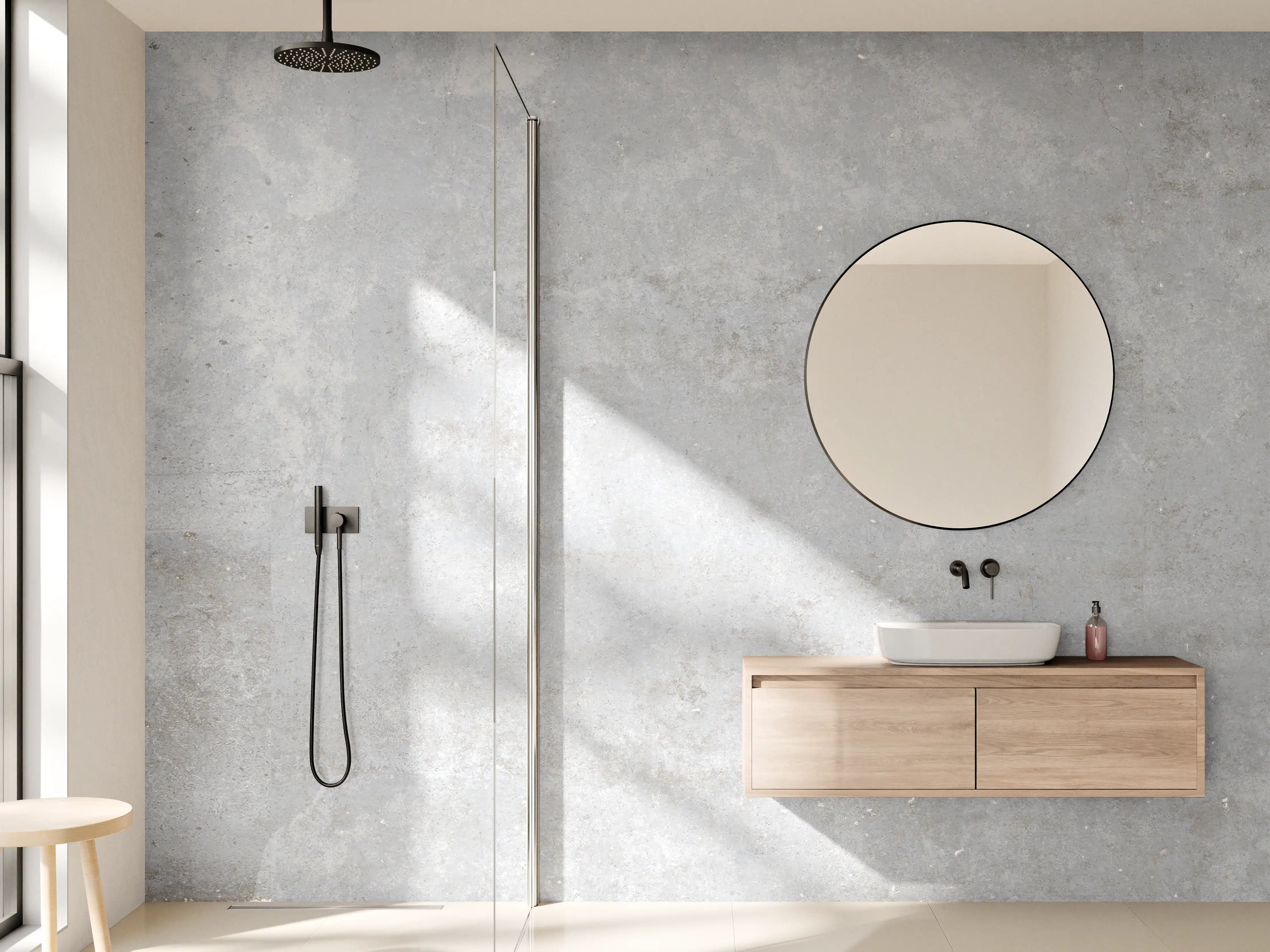 Wandverkleidung Bad - Textur Grau-Weißer Marmor