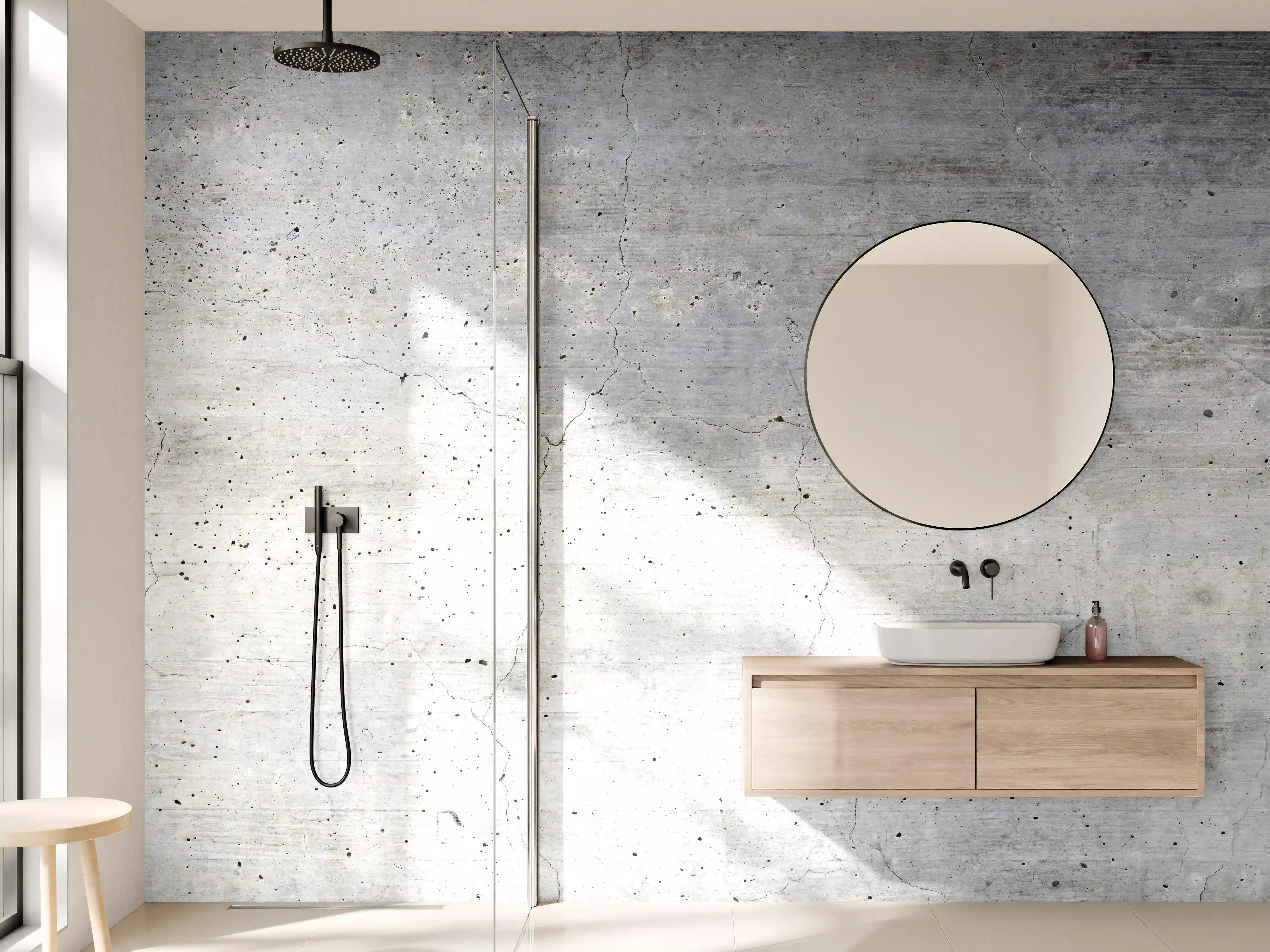 Wandverkleidung Bad - Textur einer alten grauen Betonwand