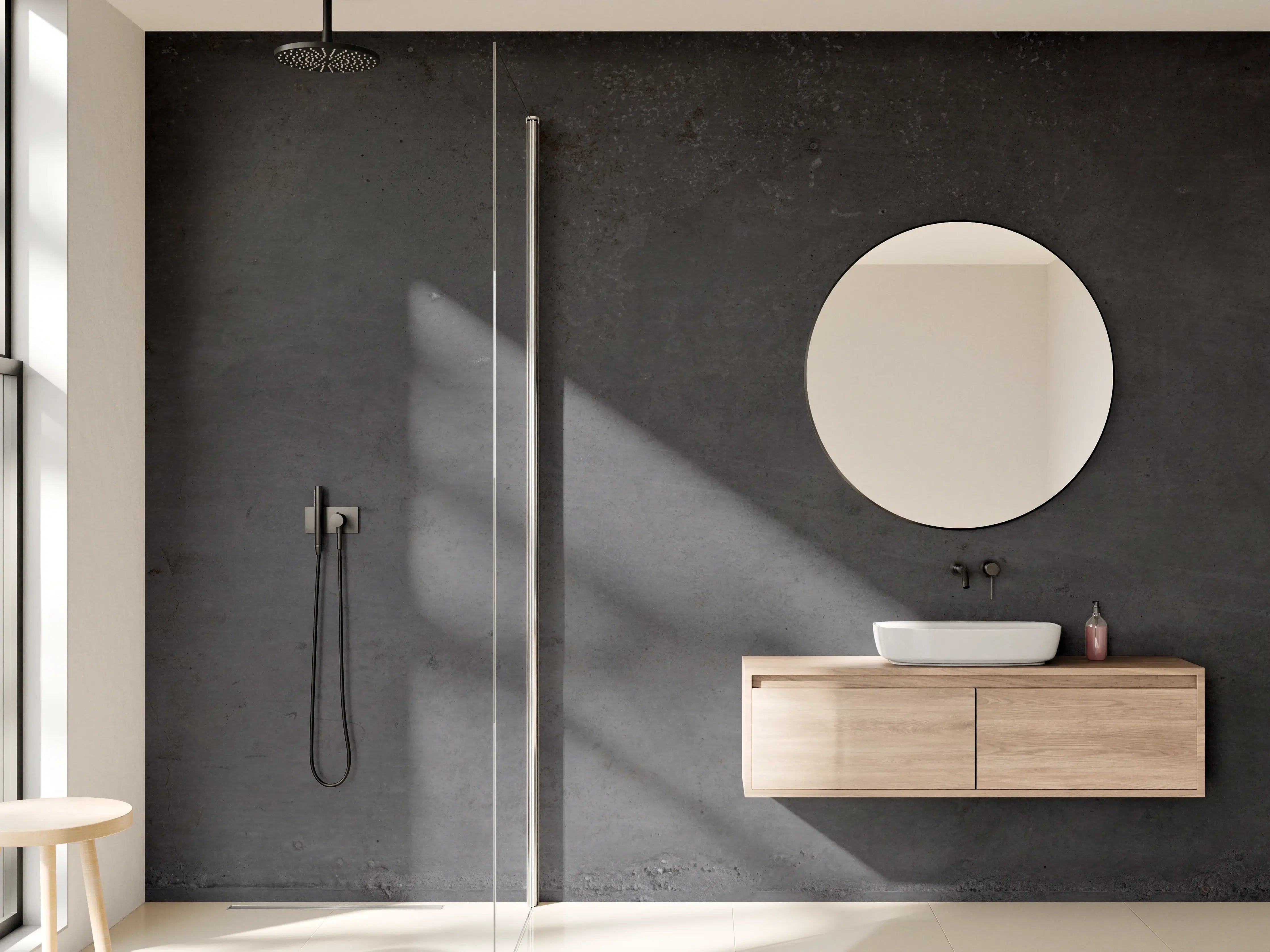 Wandverkleidung Bad - Textur von poliertem Beton