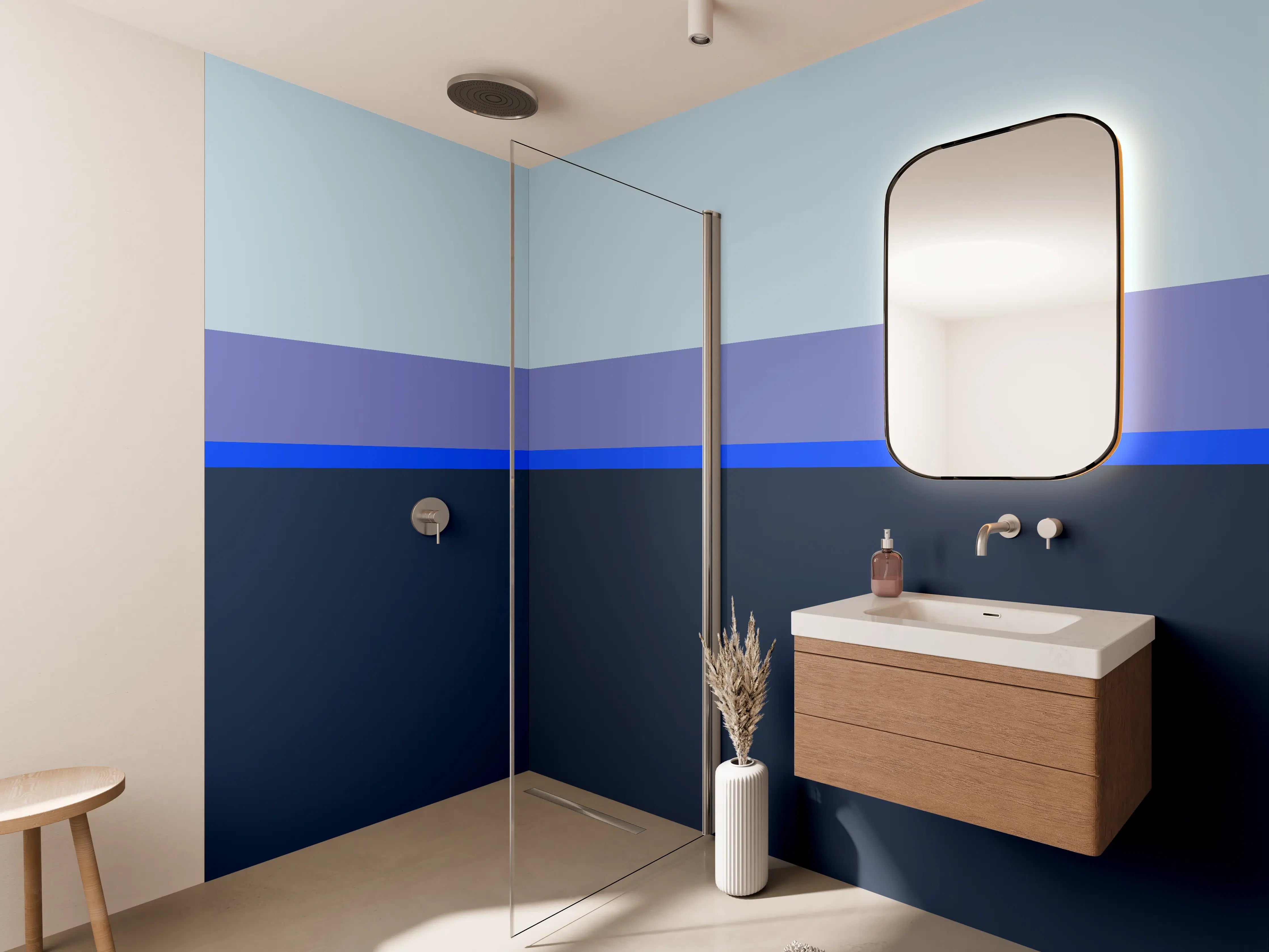 Wandverkleidung Bad - The Blues - Horizontal - Blueberry