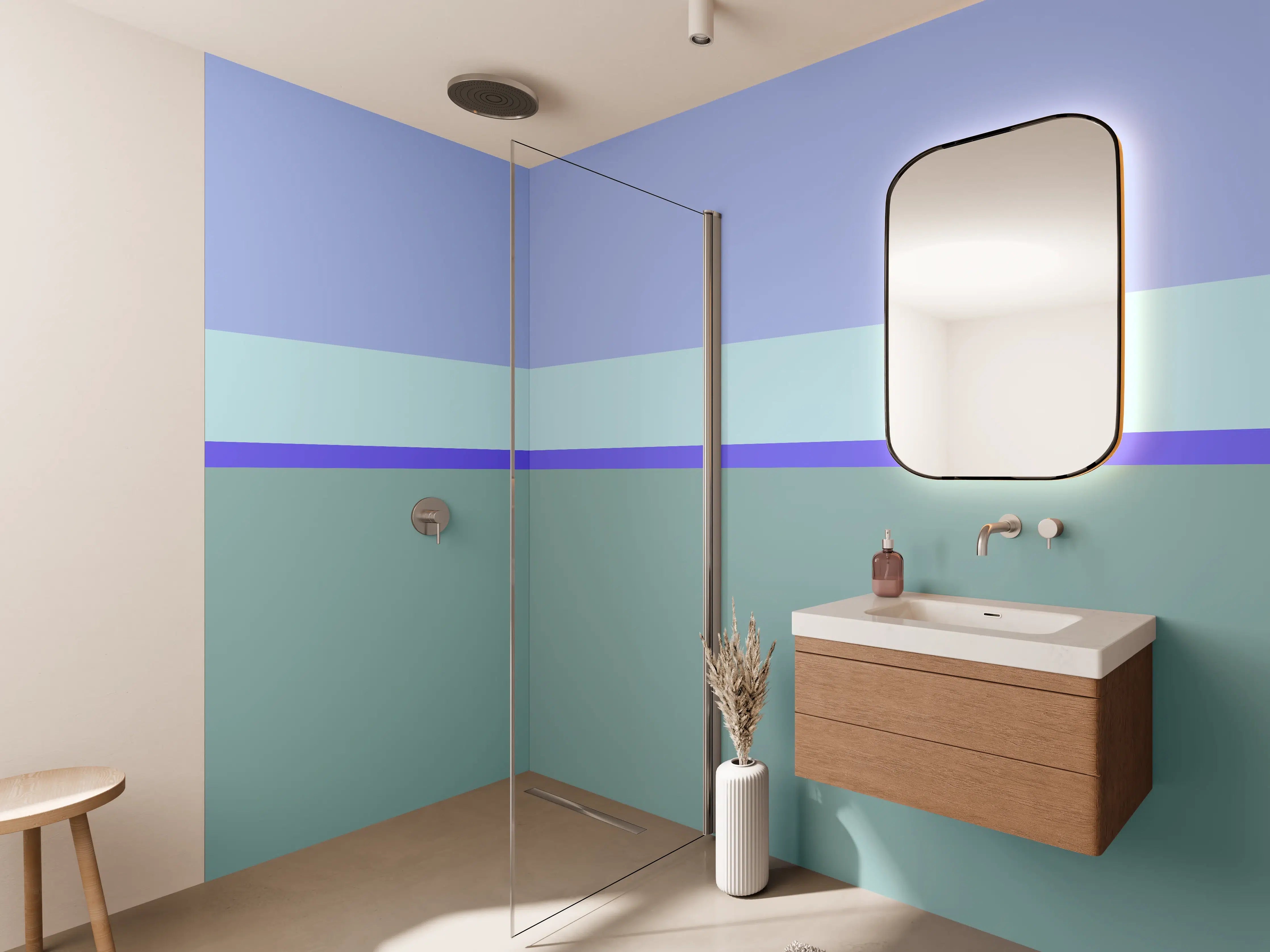 Wandverkleidung Bad - The Blues - Horizontal - Lavender