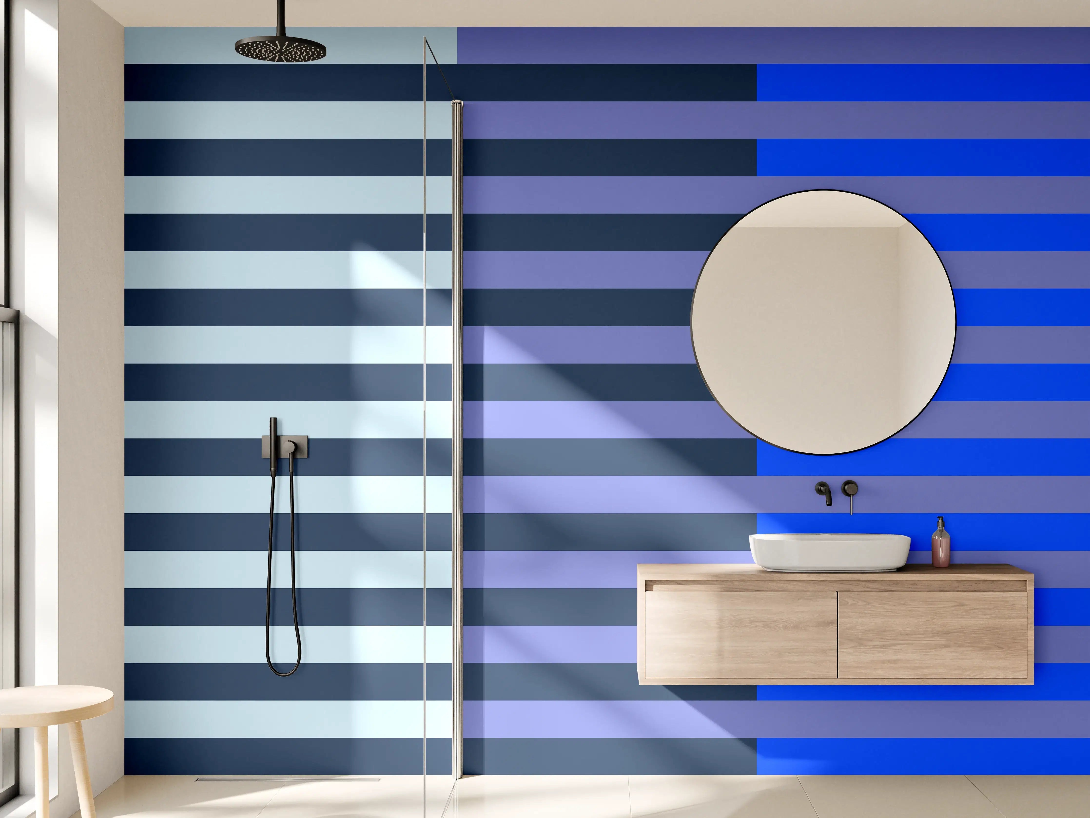 Wandverkleidung Bad - The Blues - Multy Stripes - Blueberry