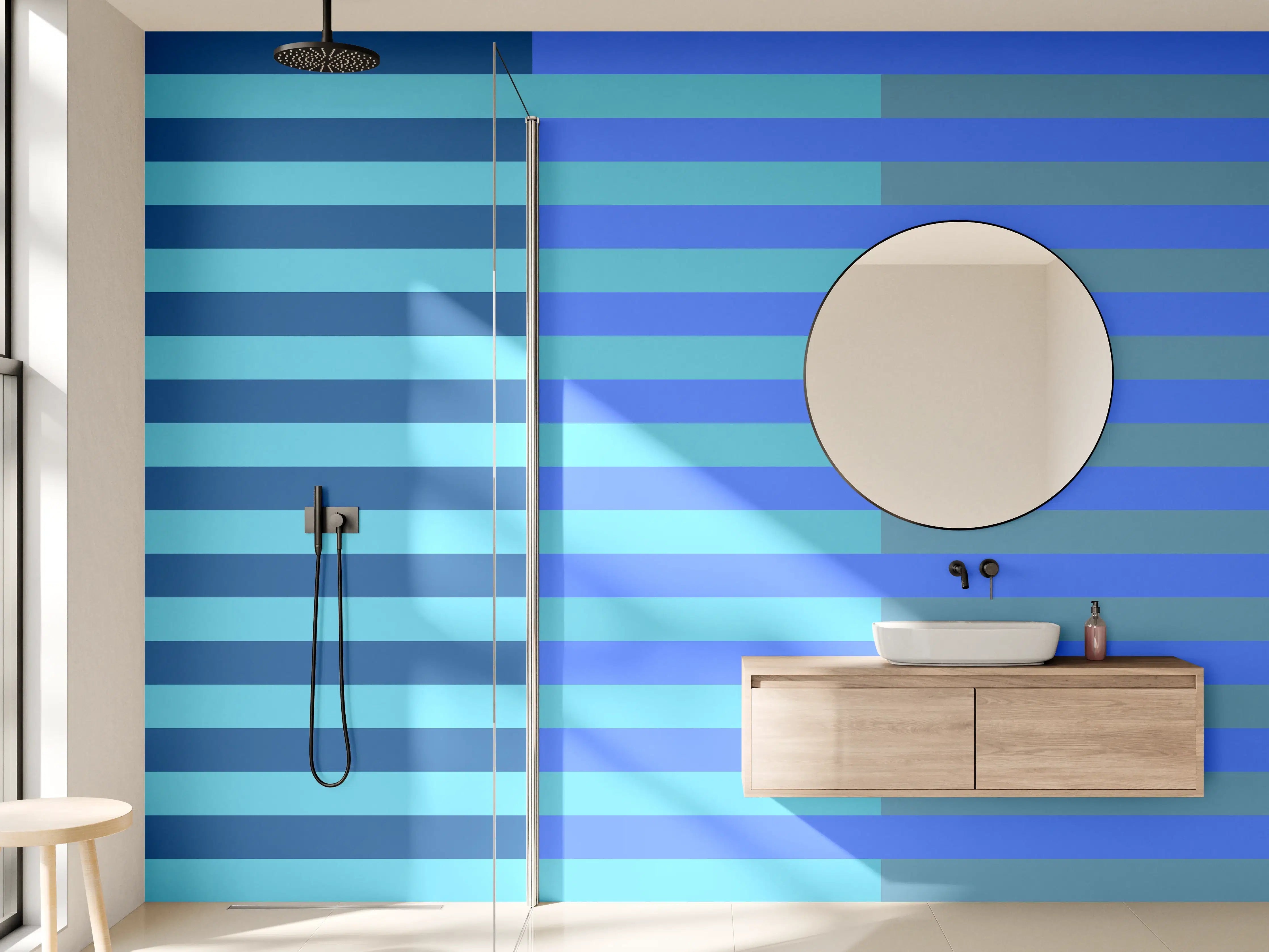 Wandverkleidung Bad - The Blues - Multy Stripes - Cornflower