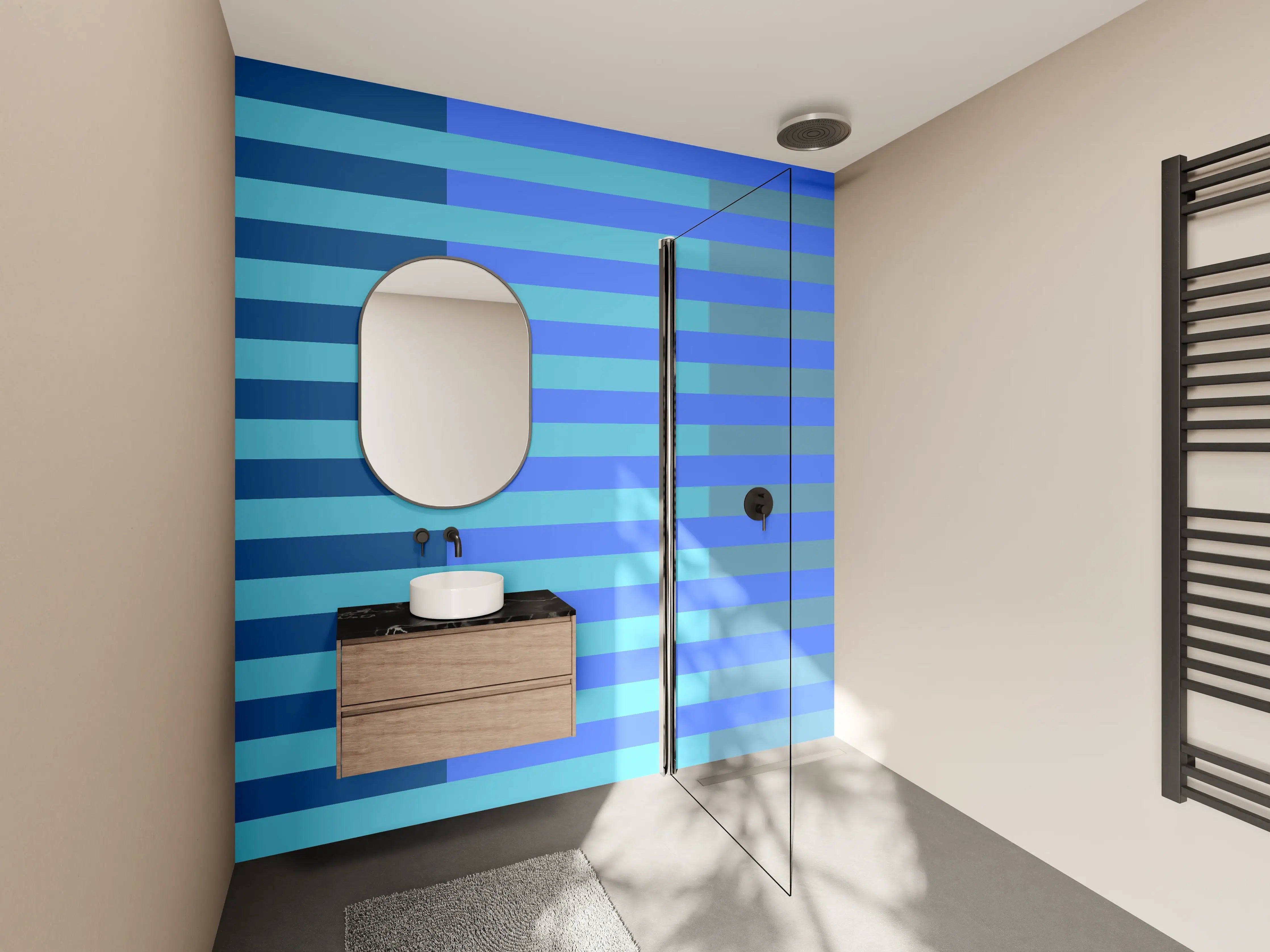 Wandverkleidung Bad - The Blues - Multy Stripes - Cornflower