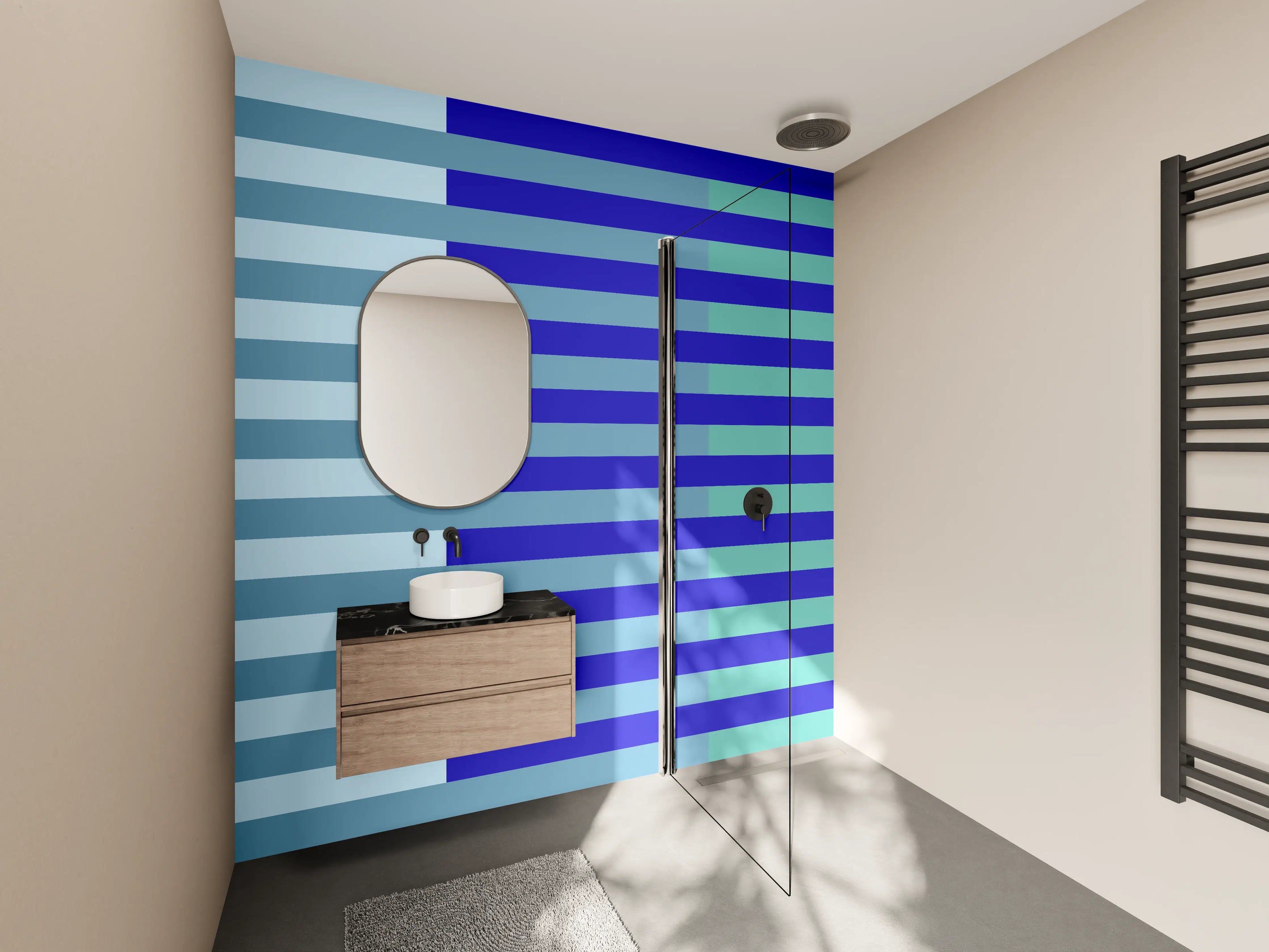 Wandverkleidung Bad - The Blues - Multy Stripes - Ocean