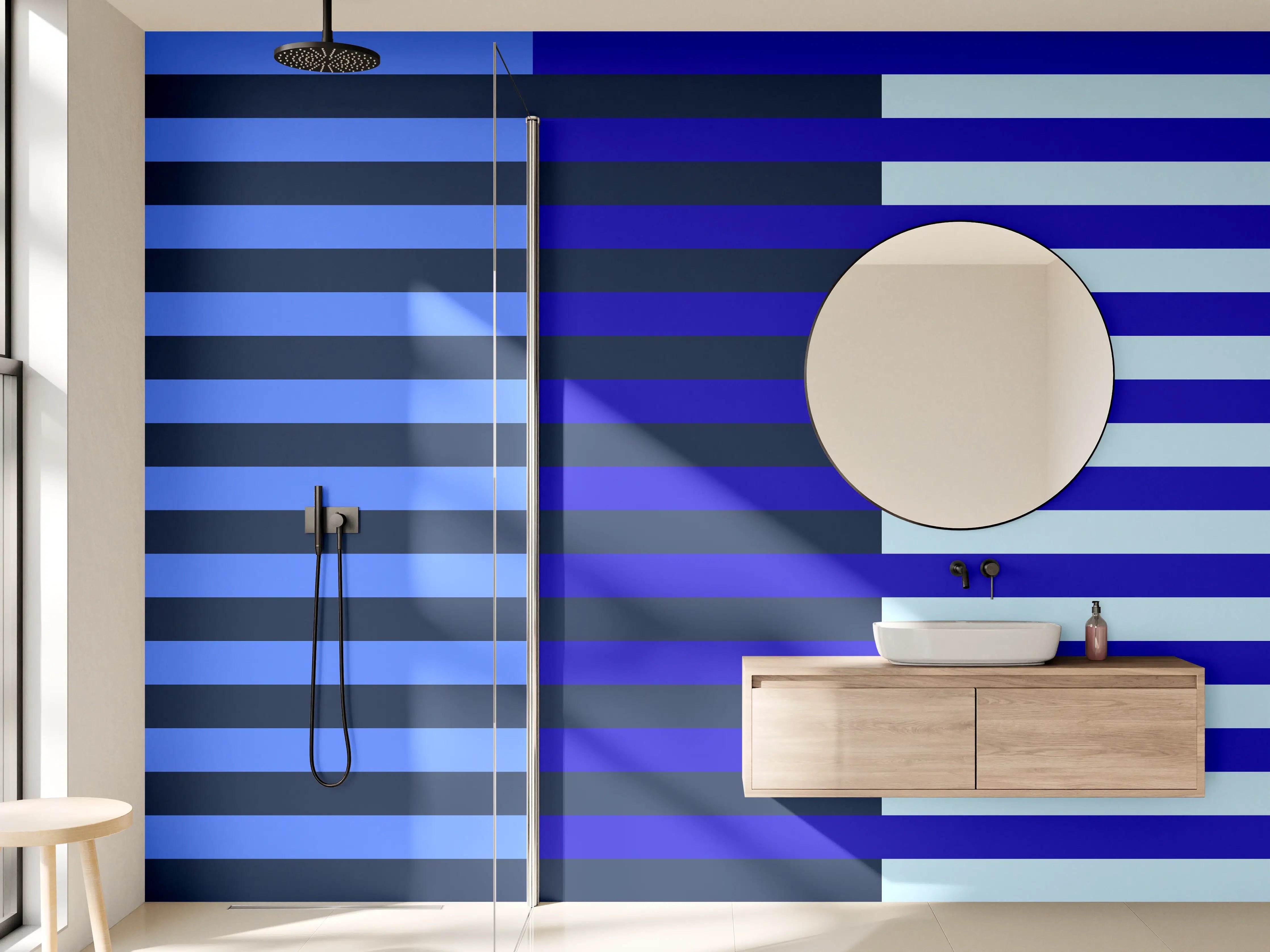 Wandverkleidung Bad - The Blues - Multy Stripes - Waterfall