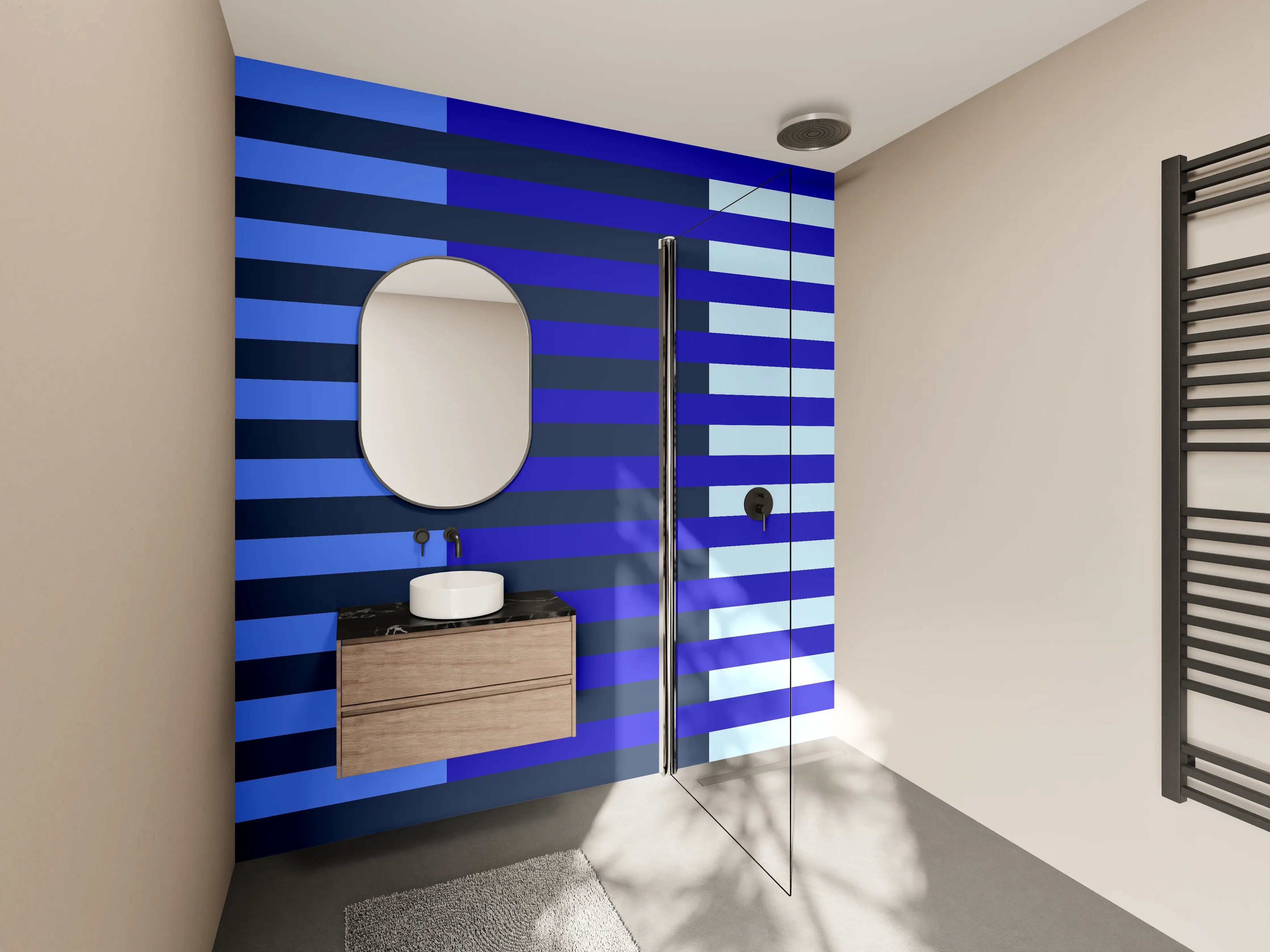 Wandverkleidung Bad - The Blues - Multy Stripes - Waterfall