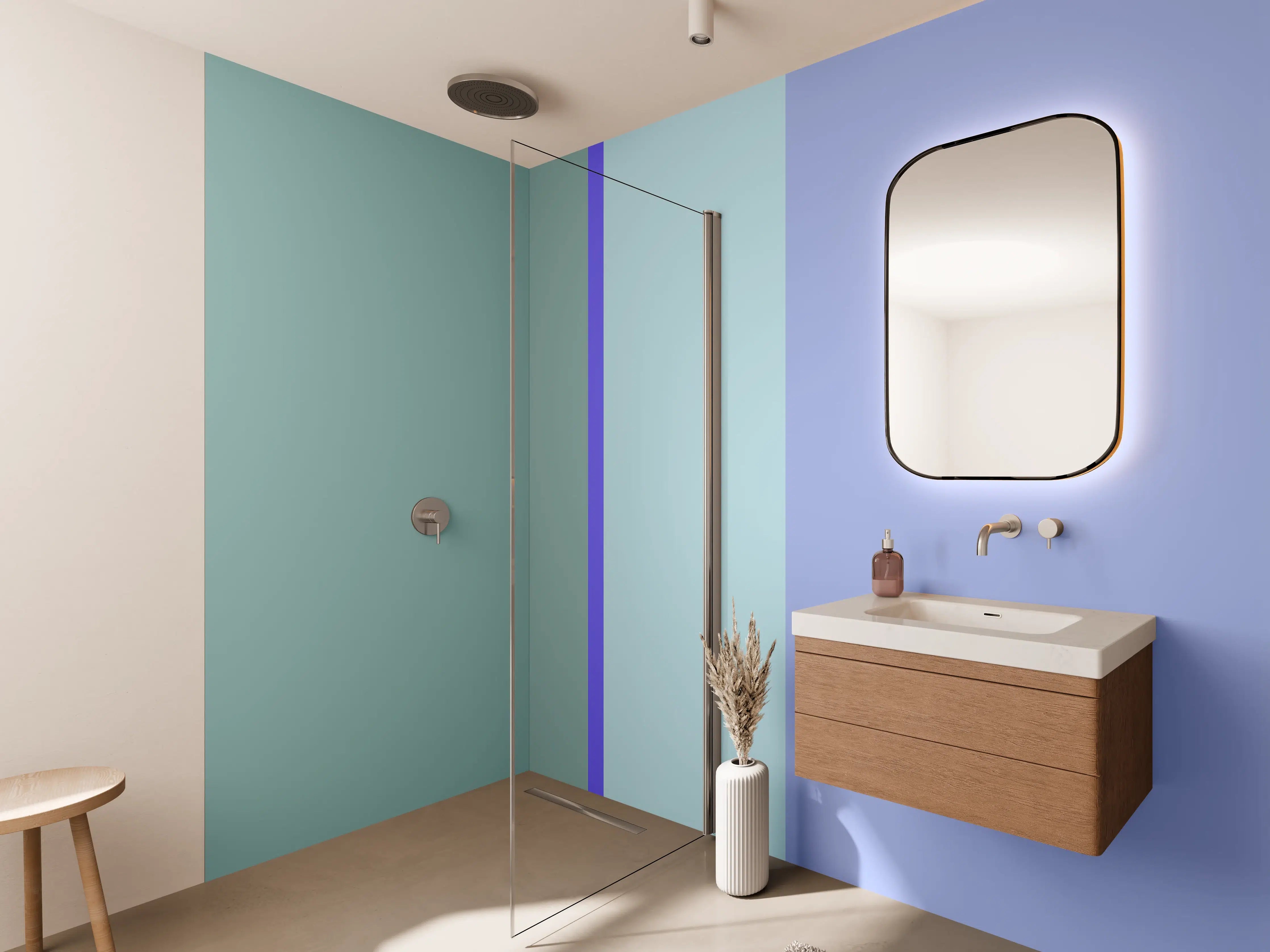 Wandverkleidung Bad - The Blues - Vertical - Lavender