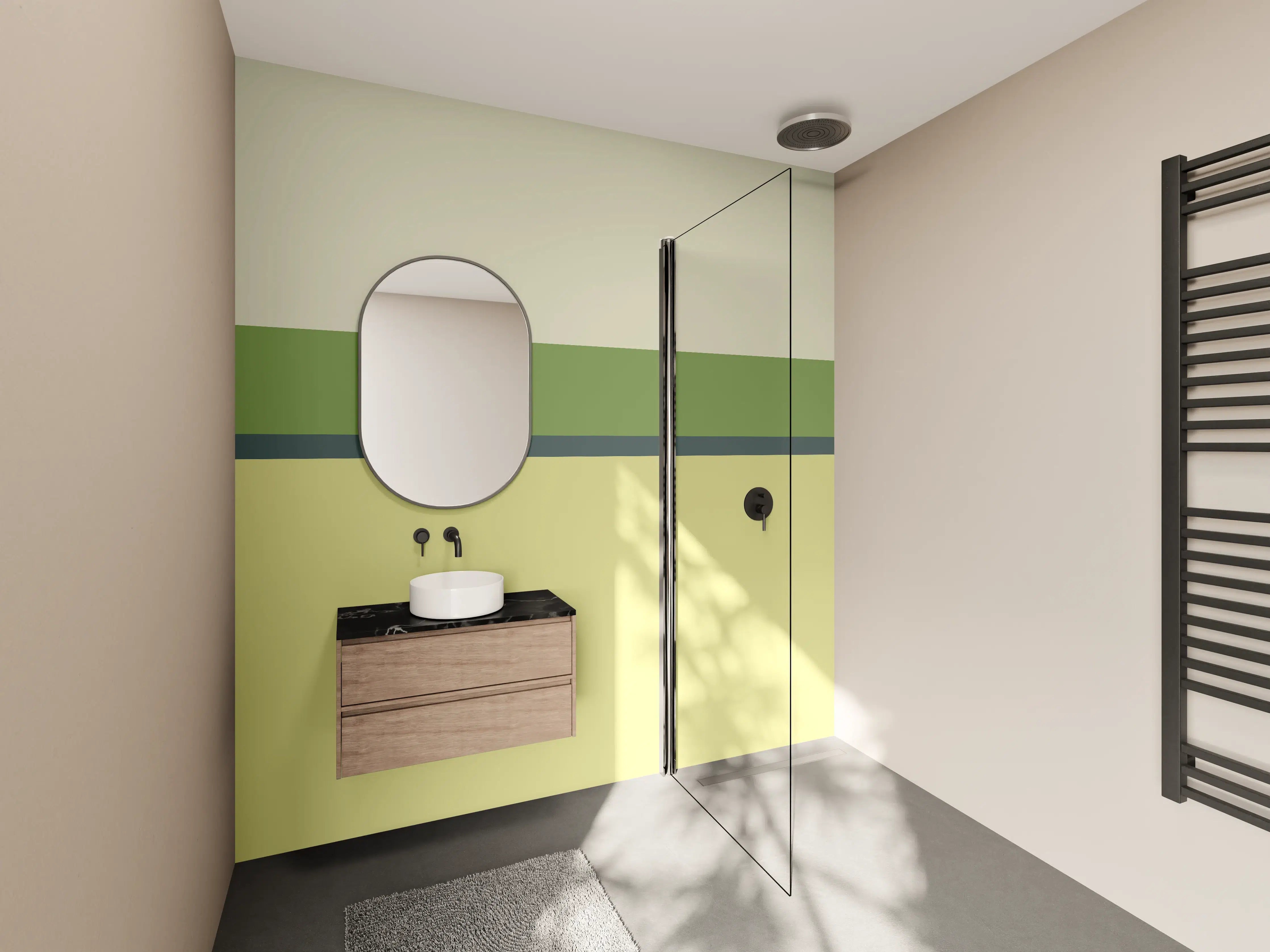 Wandverkleidung Bad - The Greens - Horizontal - Pistachio