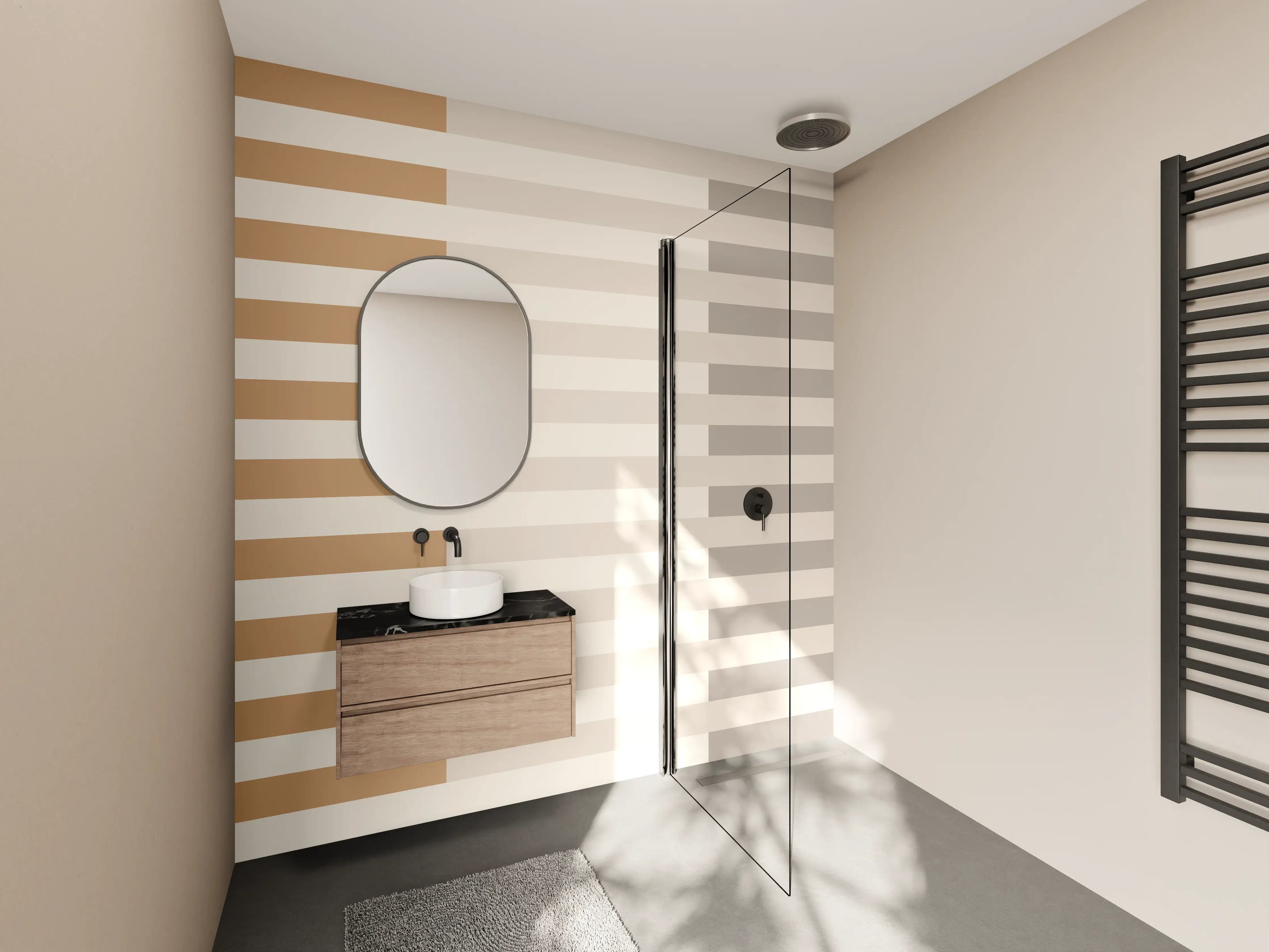 Wandverkleidung Bad - The Nudes - Multy Stripes - Caramel
