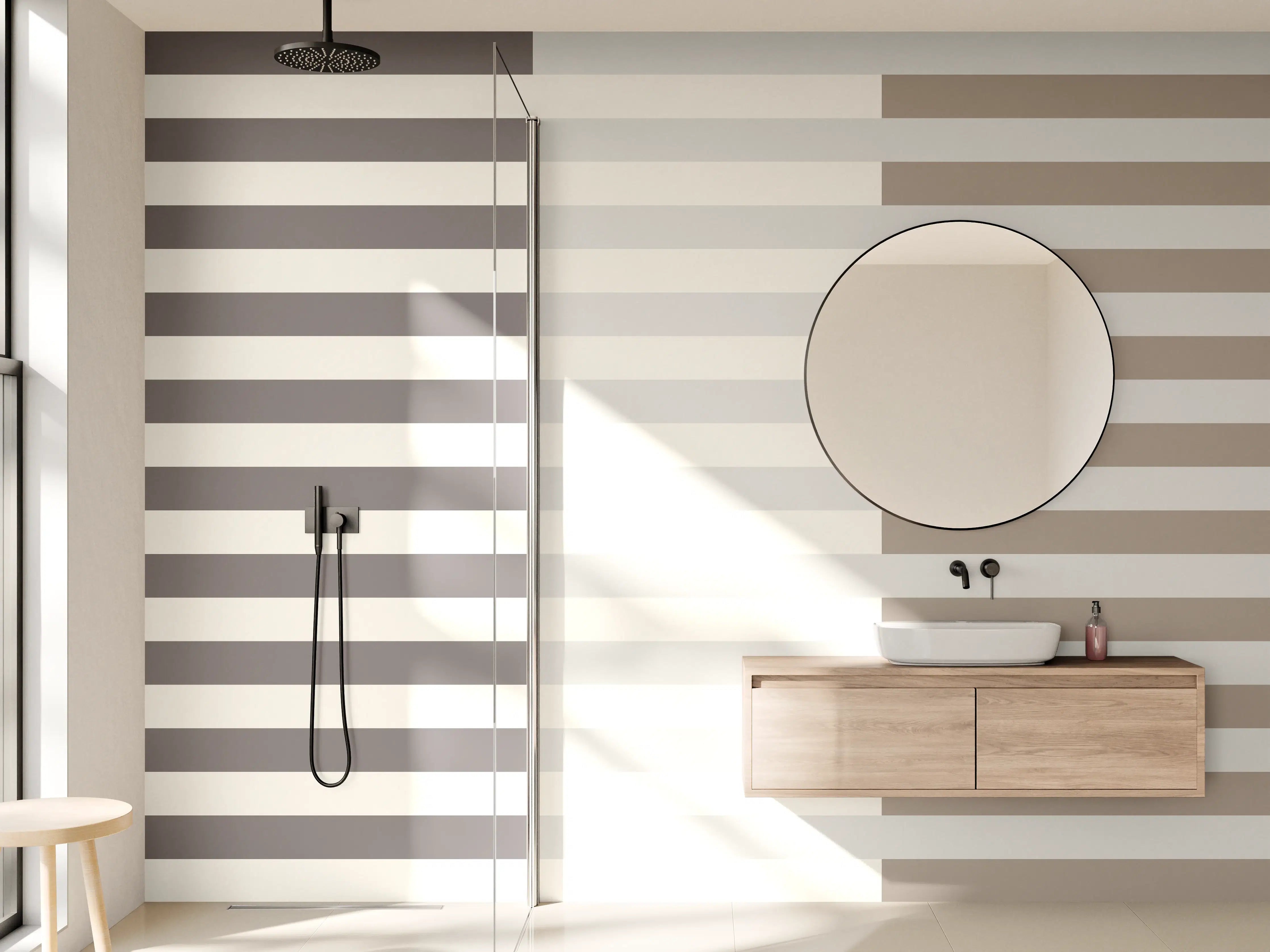 Wandverkleidung Bad - The Nudes - Multy Stripes - Fog