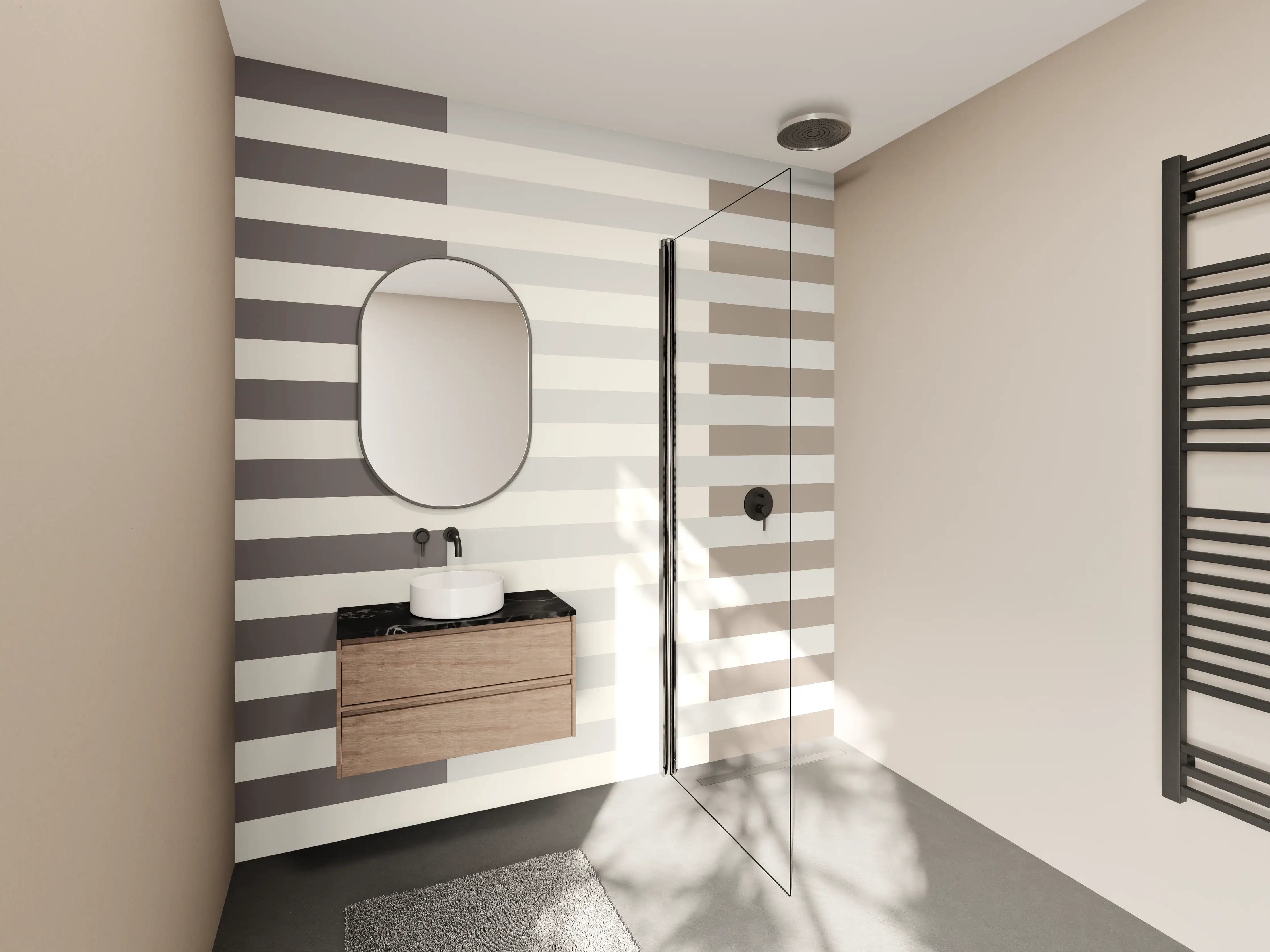 Wandverkleidung Bad - The Nudes - Multy Stripes - Fog