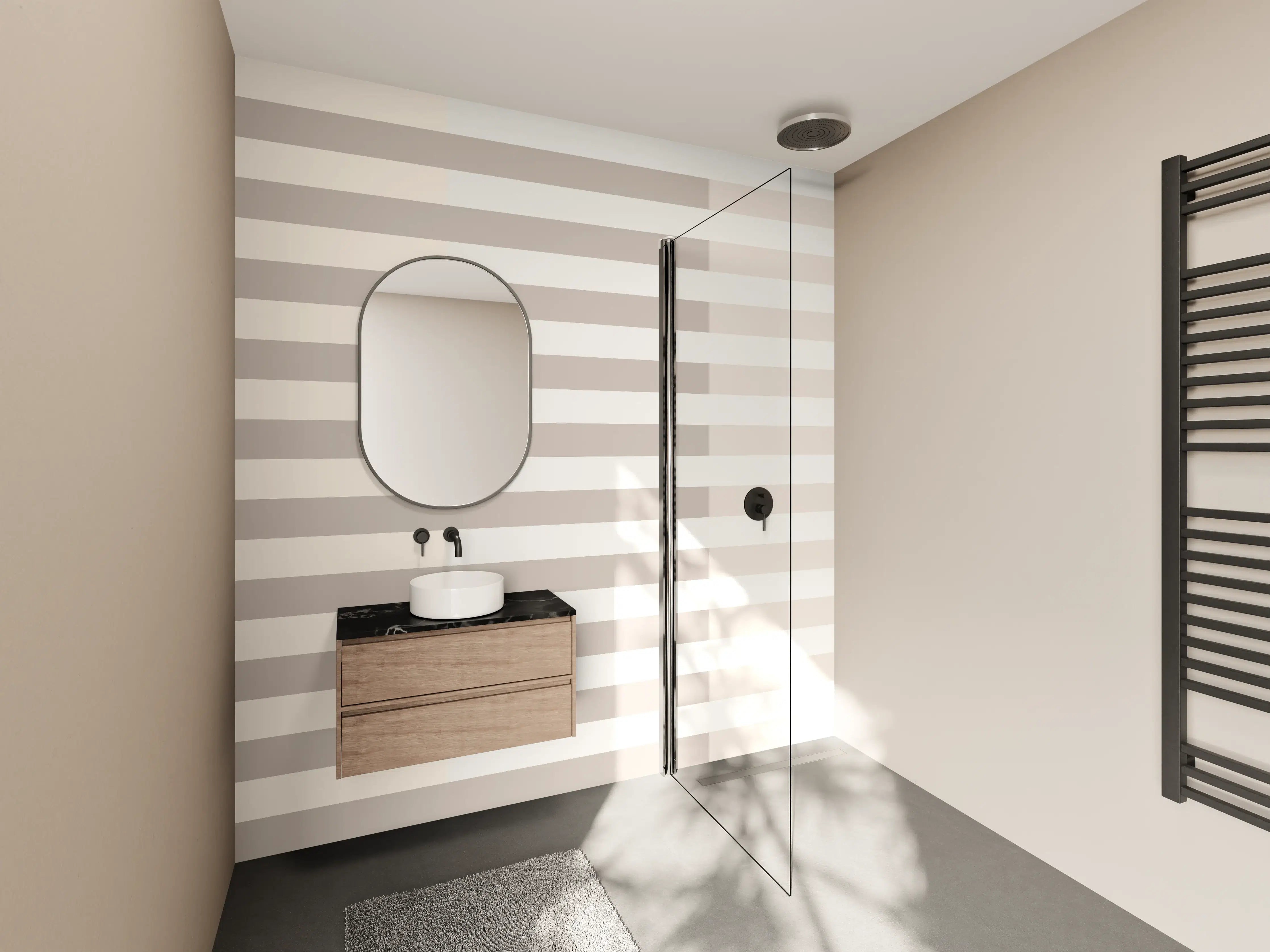 Wandverkleidung Bad - The Nudes - Multy Stripes - Latte