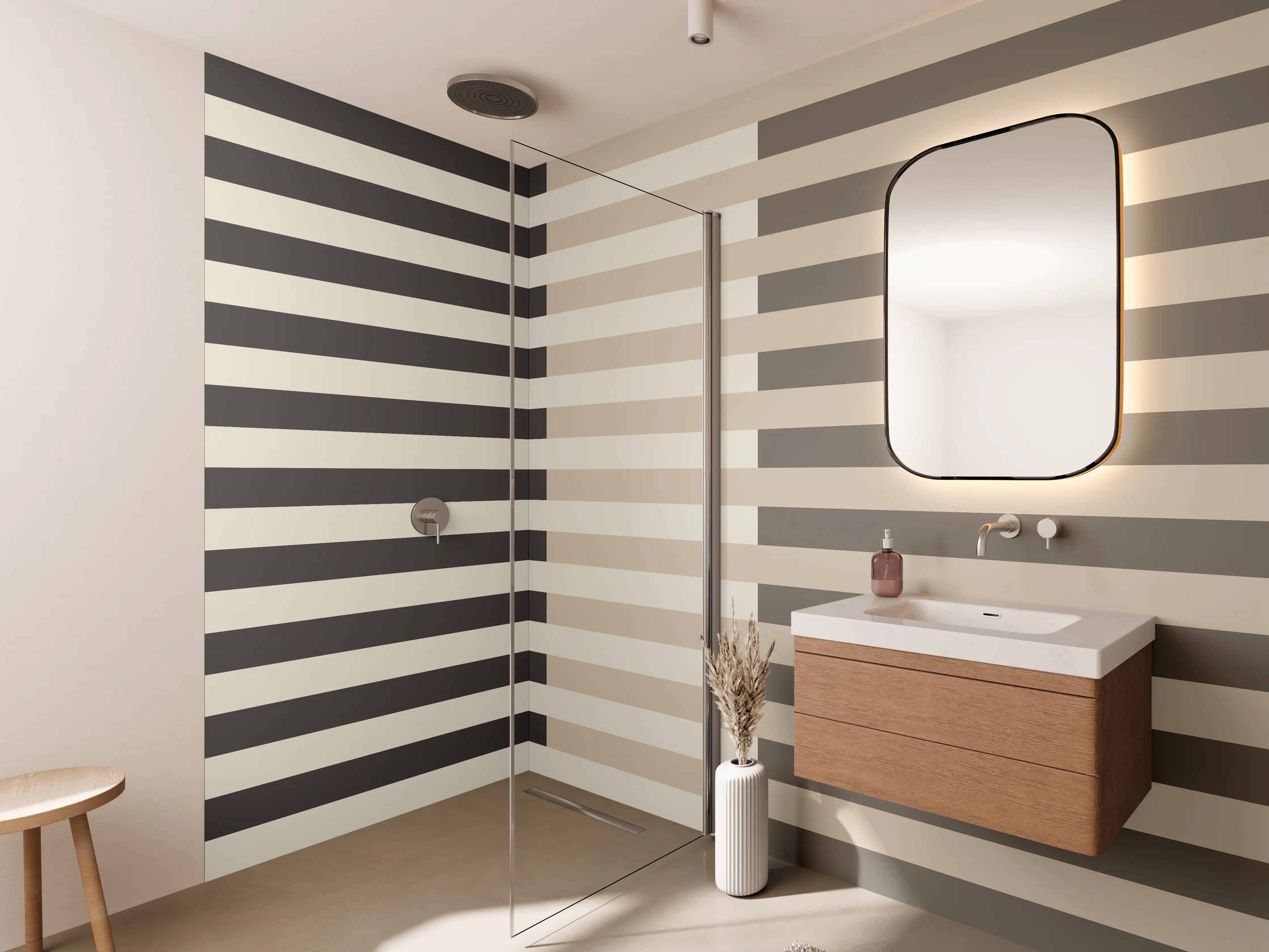 Wandverkleidung Bad - The Nudes - Multy Stripes - Toffee