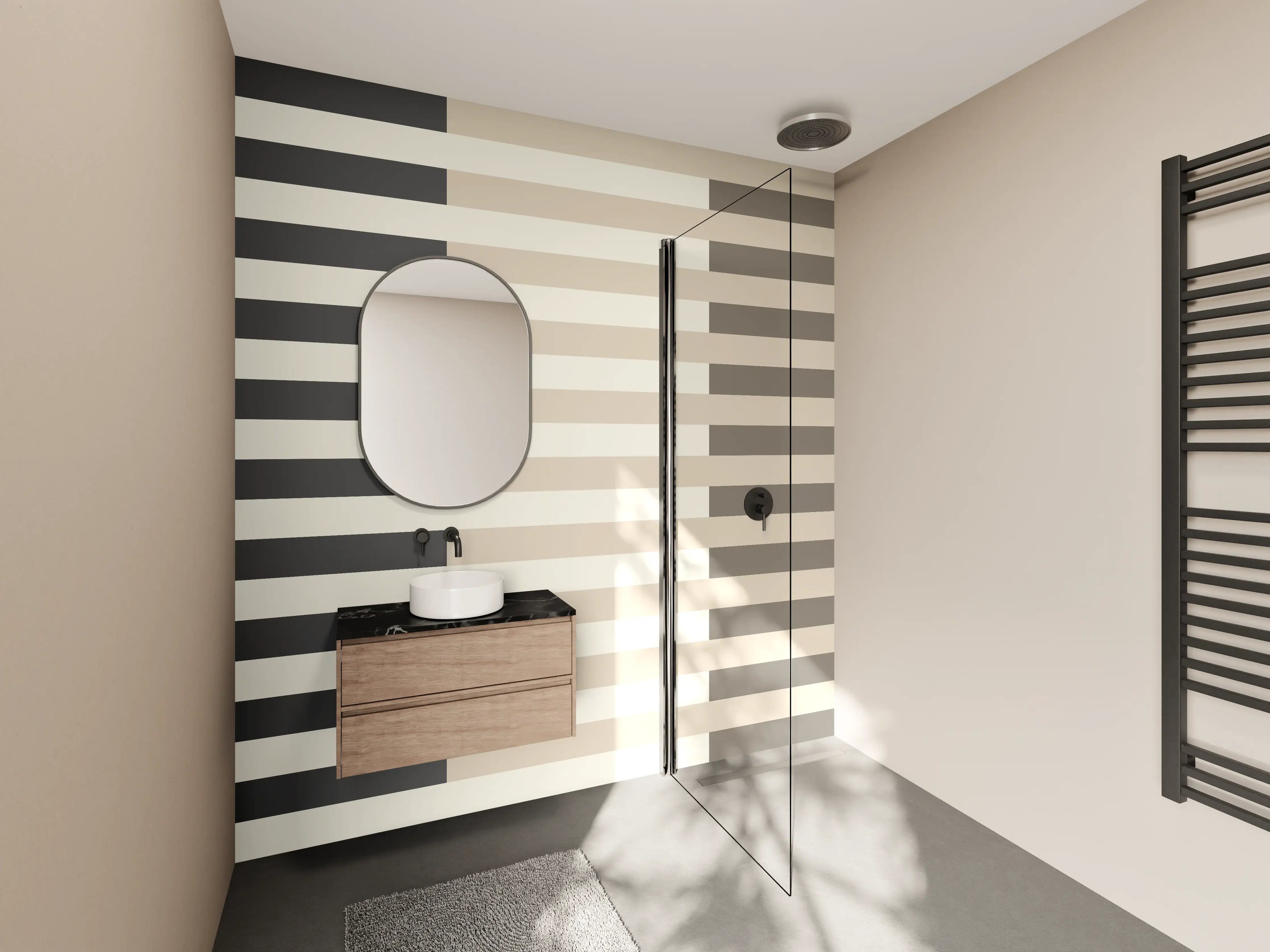 Wandverkleidung Bad - The Nudes - Multy Stripes - Toffee