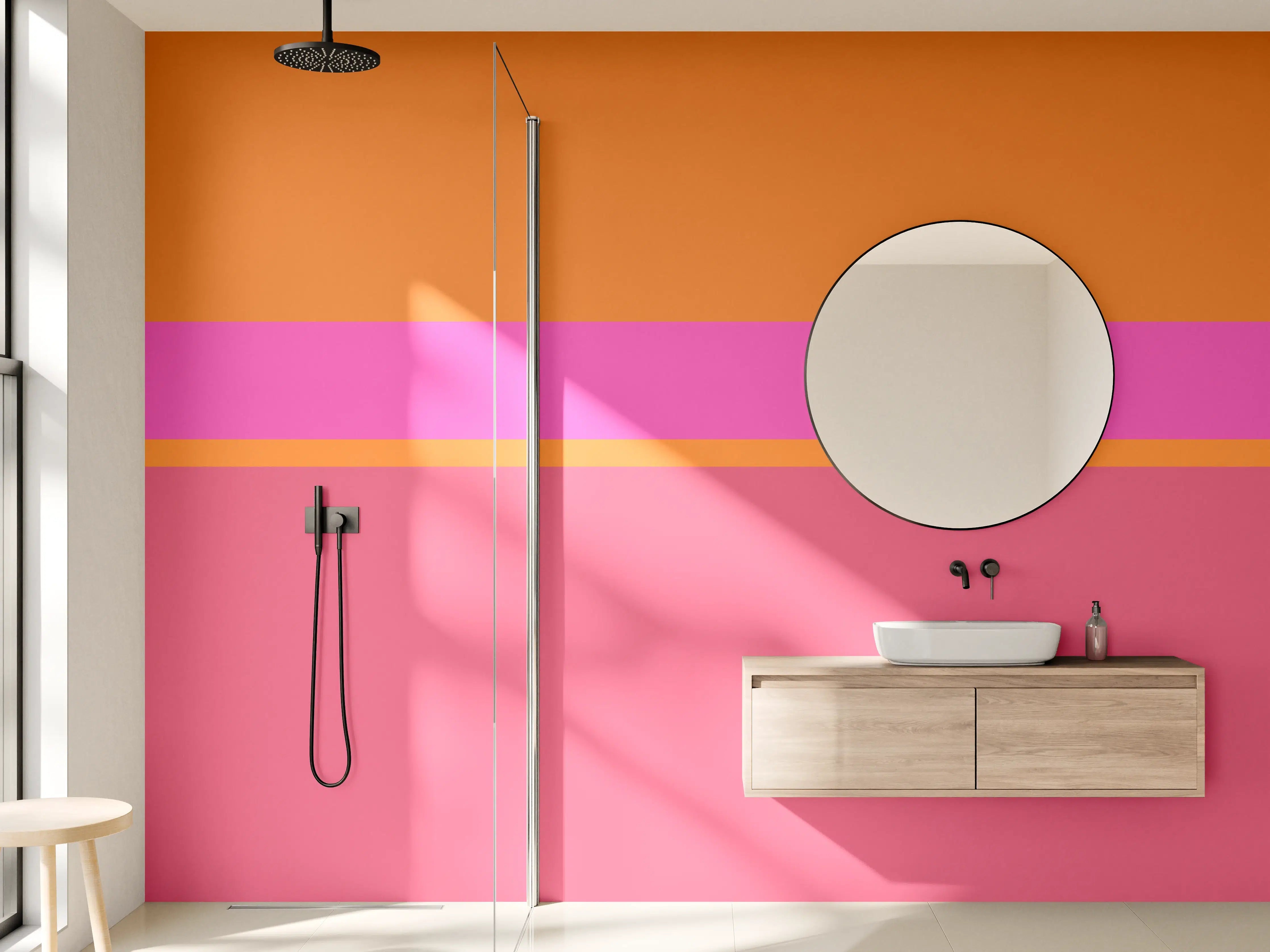 Wandverkleidung Bad - The Oranges - Horizontal - Fuchsia