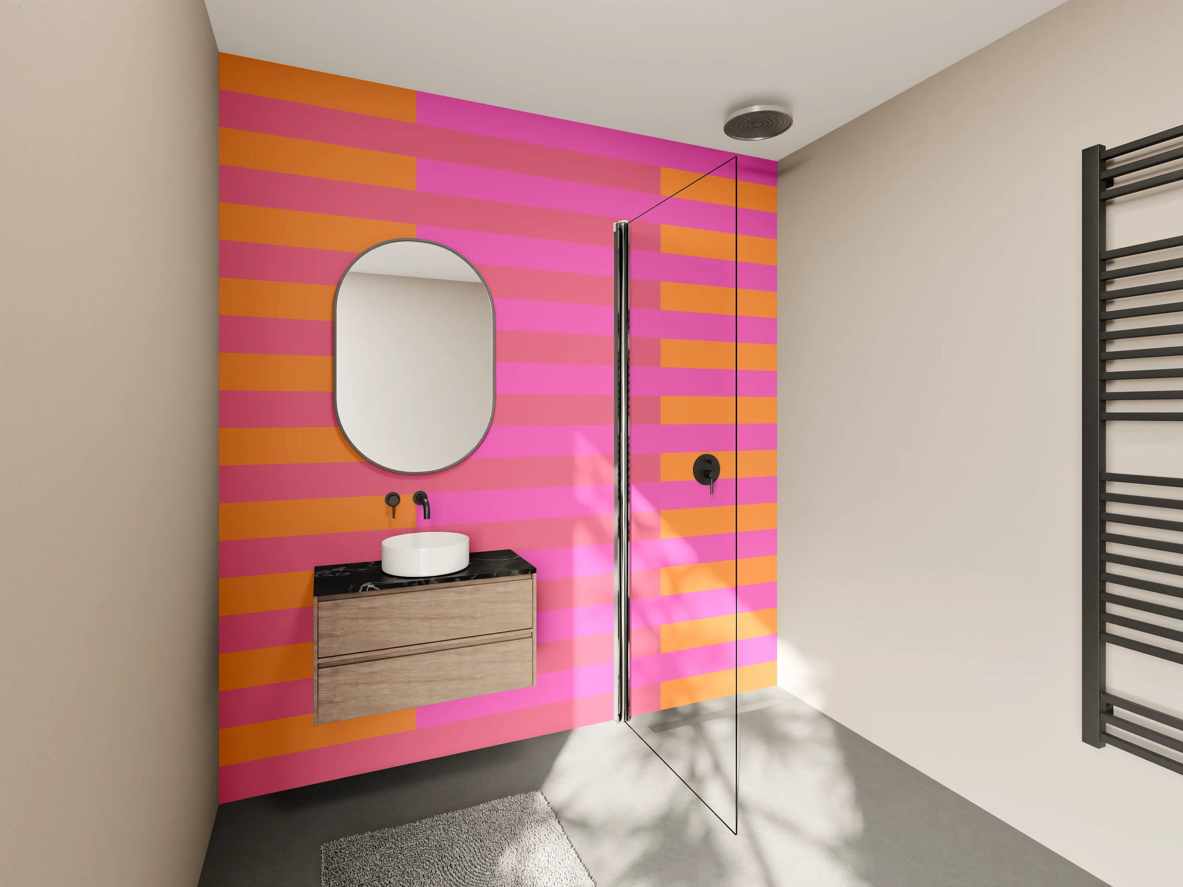 Wandverkleidung Bad - The Oranges - Multy Stripes - Fuchsia