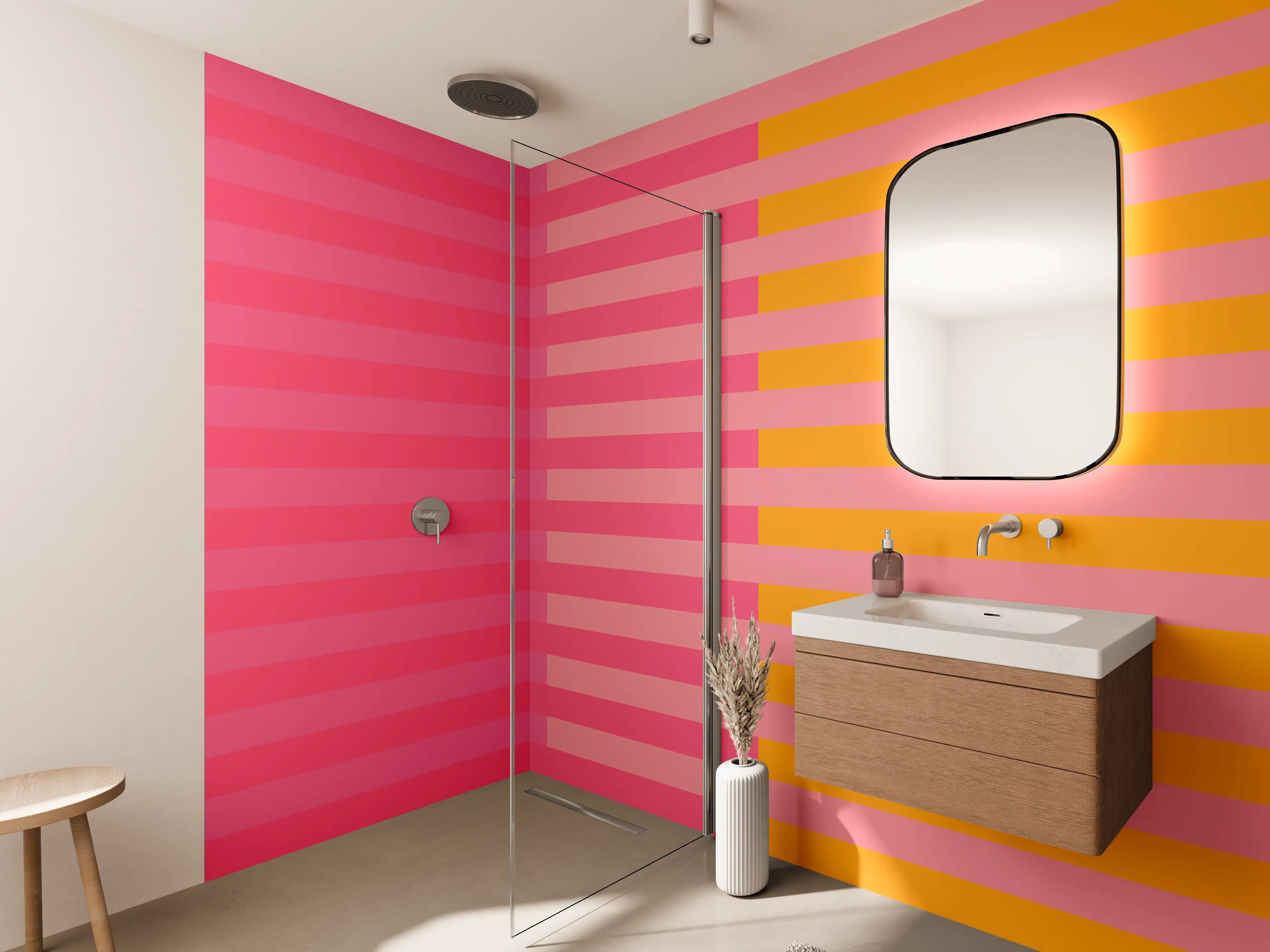 Wandverkleidung Bad - The Oranges - Multy Stripes - Raspberry