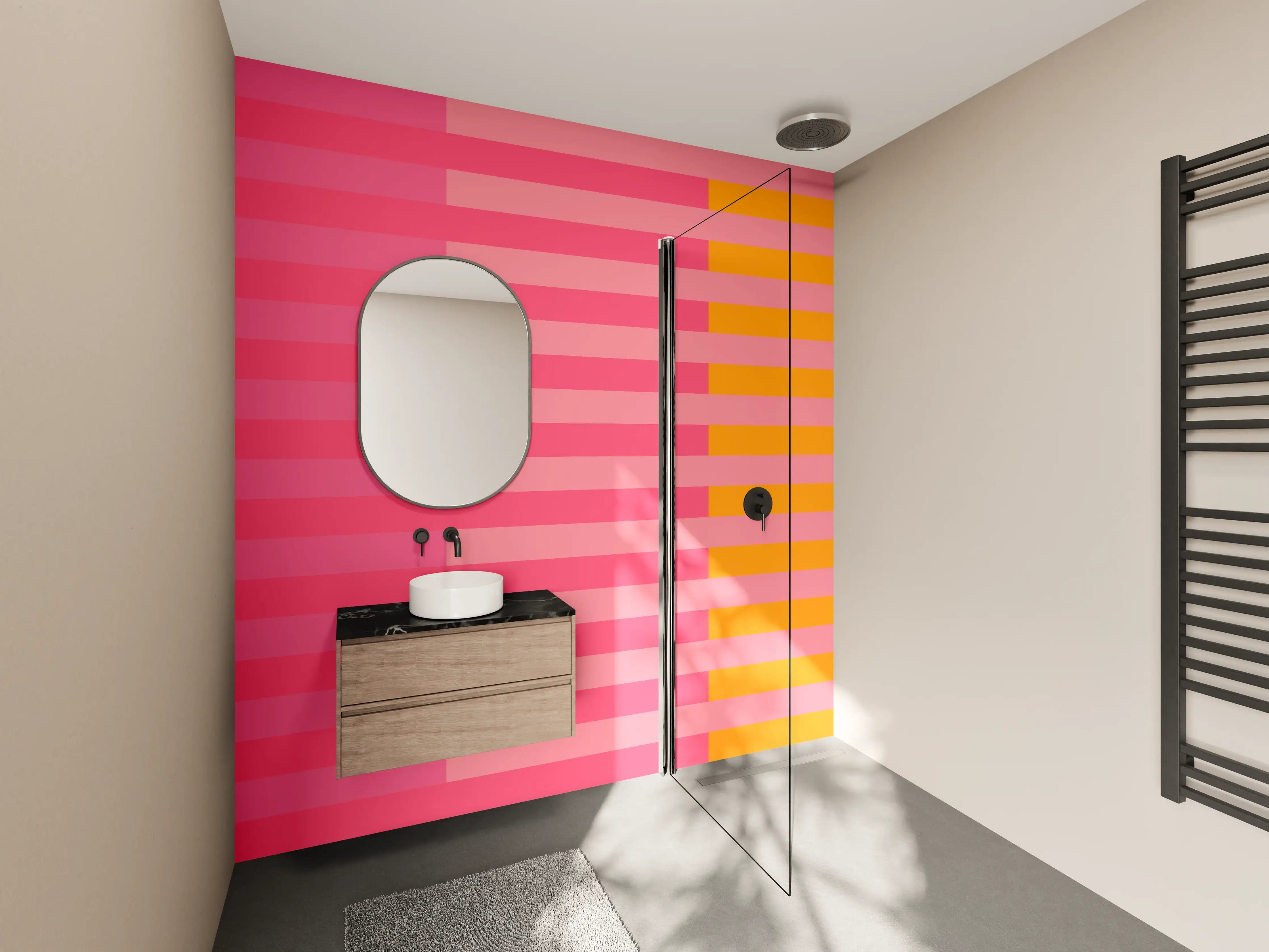 Wandverkleidung Bad - The Oranges - Multy Stripes - Raspberry