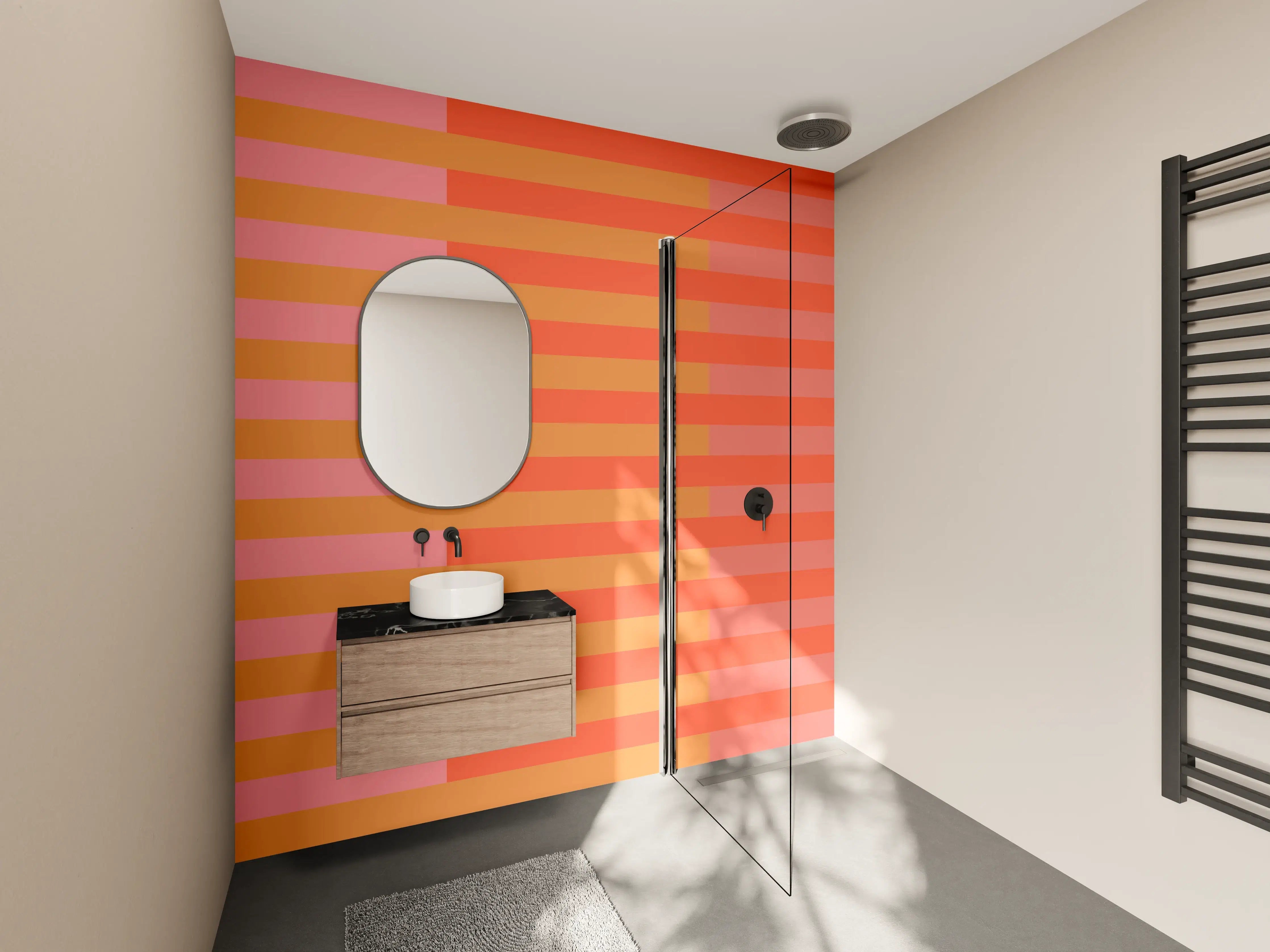 Wandverkleidung Bad - The Oranges - Multy Stripes - Salmon