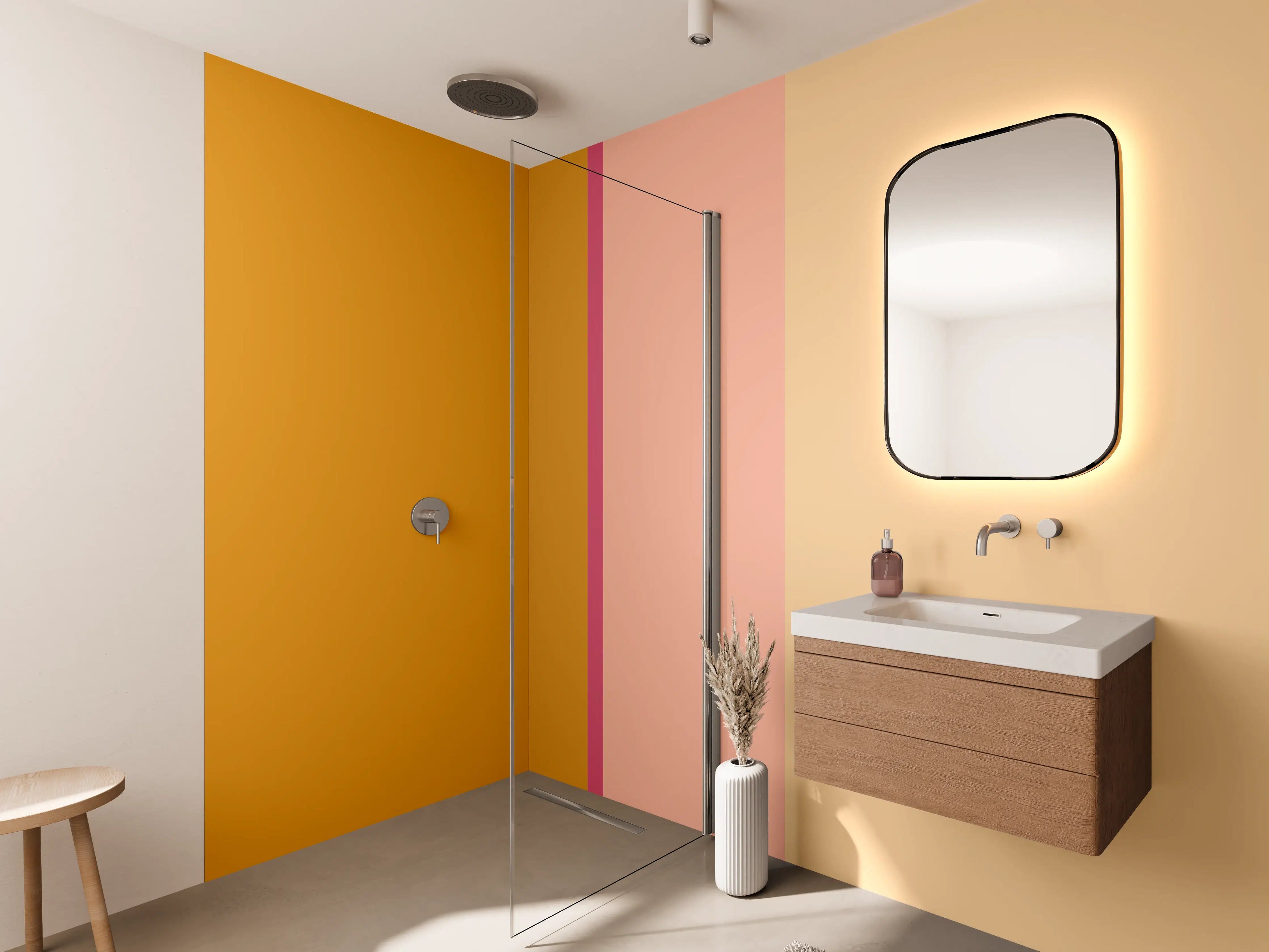 Wandverkleidung Bad - The Oranges - Vertical - Cotton Candy