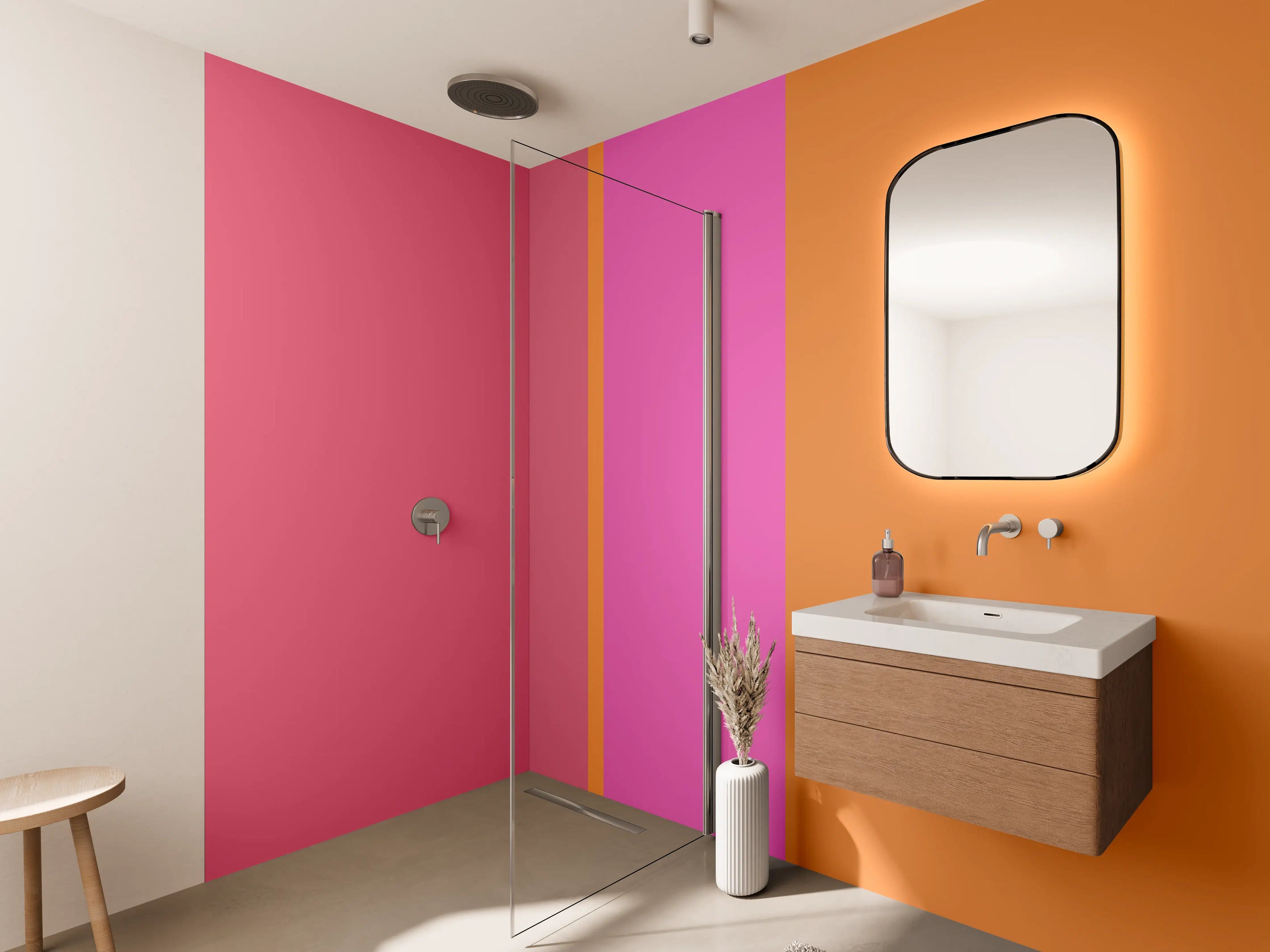 Wandverkleidung Bad - The Oranges - Vertical - Fuchsia