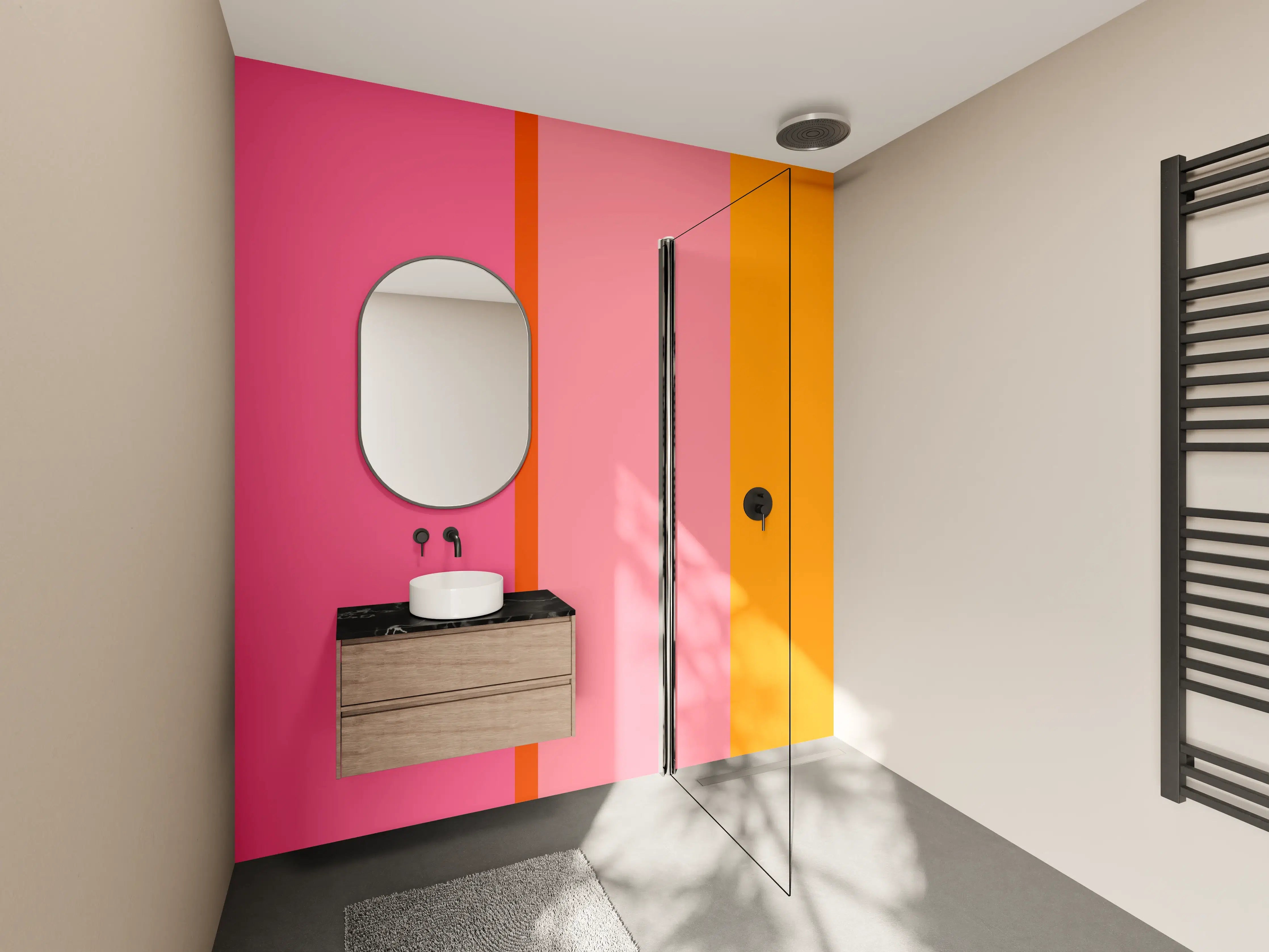 Wandverkleidung Bad - The Oranges - Vertical - Raspberry