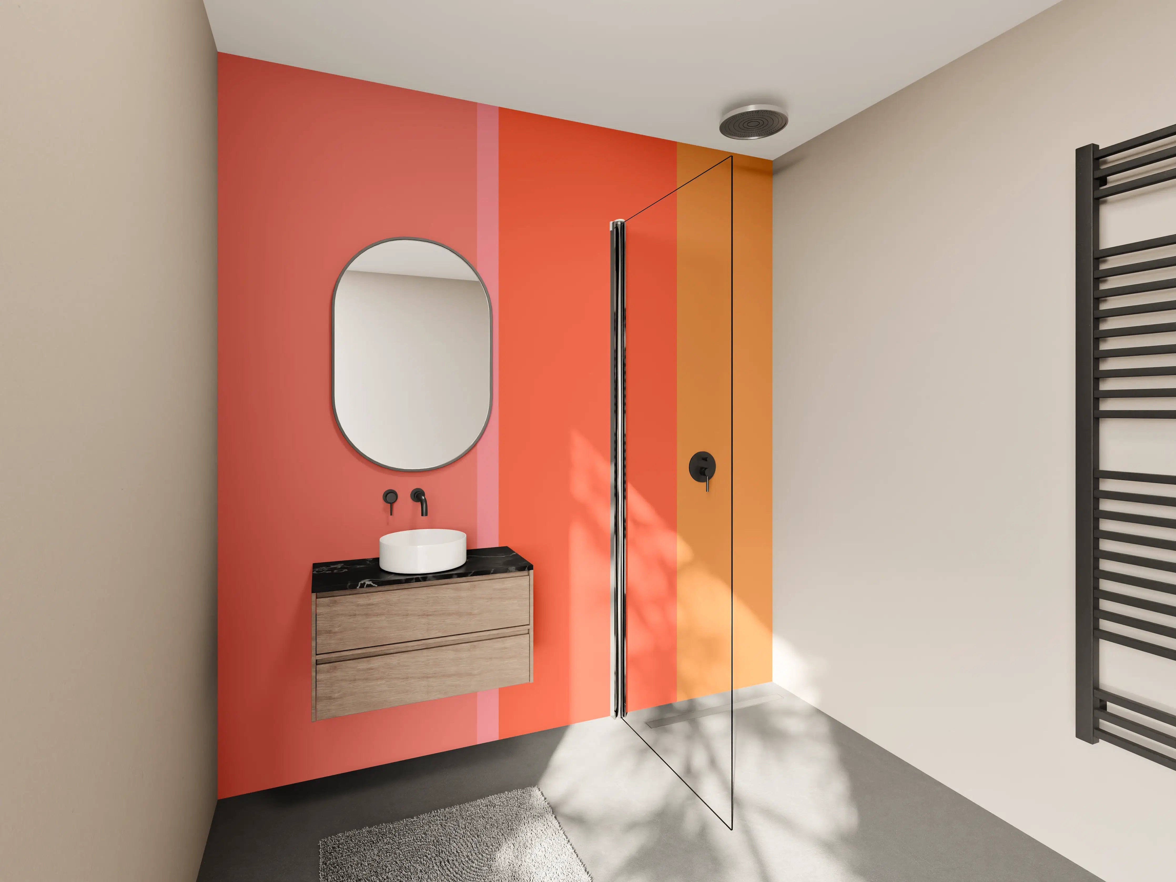 Wandverkleidung Bad - The Oranges - Vertical - Salmon