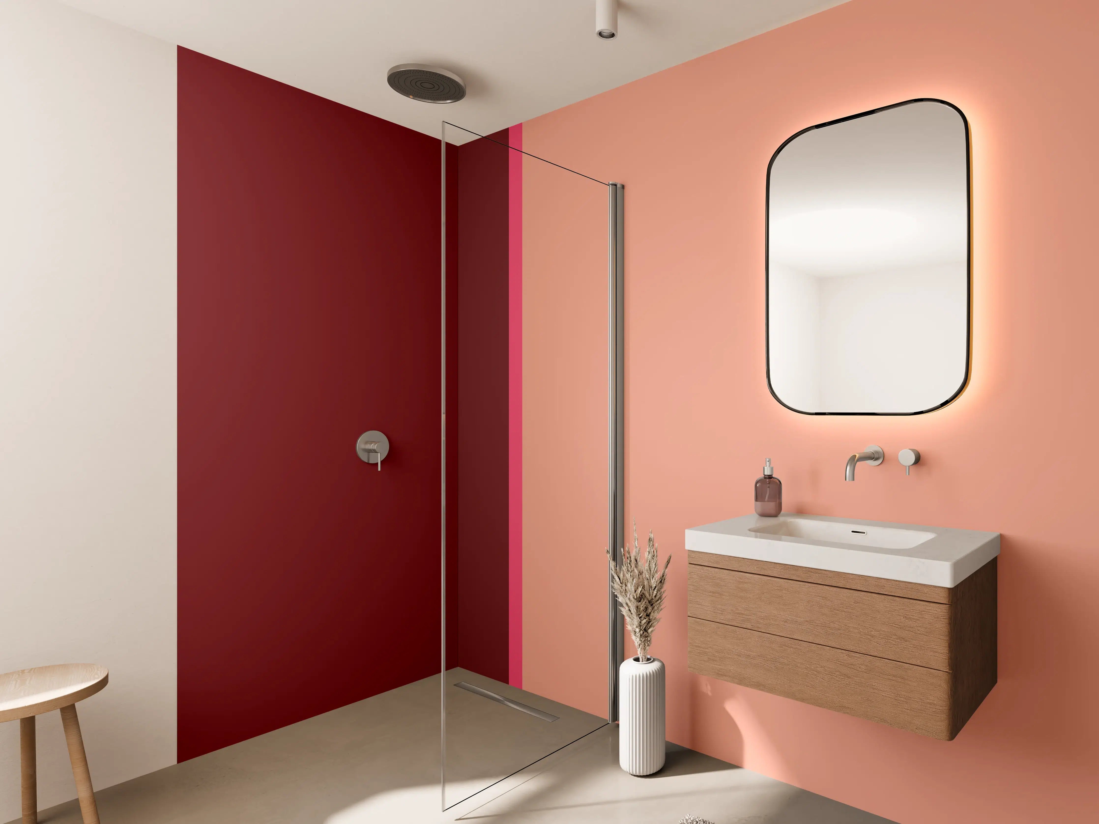 Wandverkleidung Bad - The Reds - Easy Vertikal - Cherry