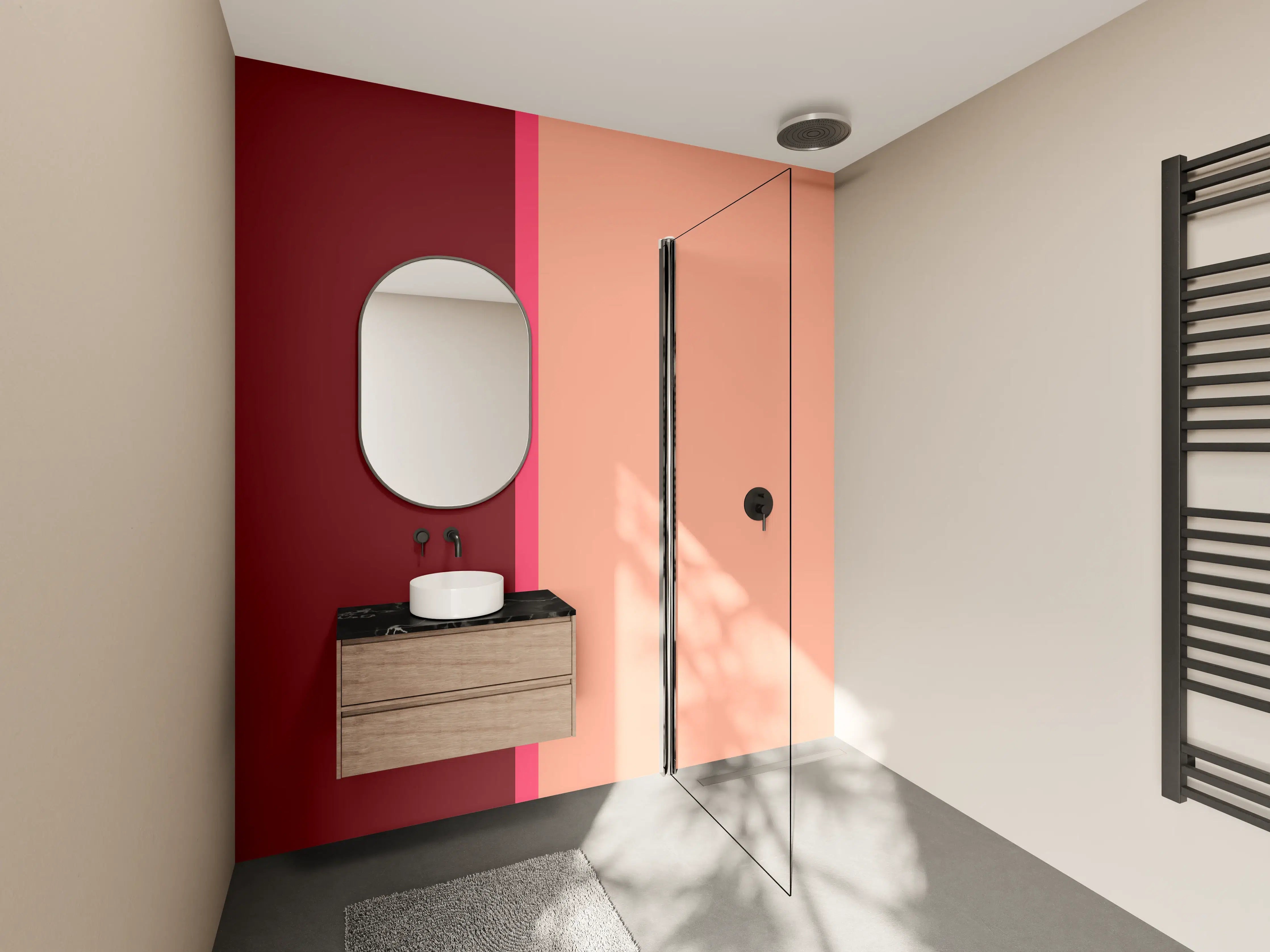 Wandverkleidung Bad - The Reds - Easy Vertikal - Cherry