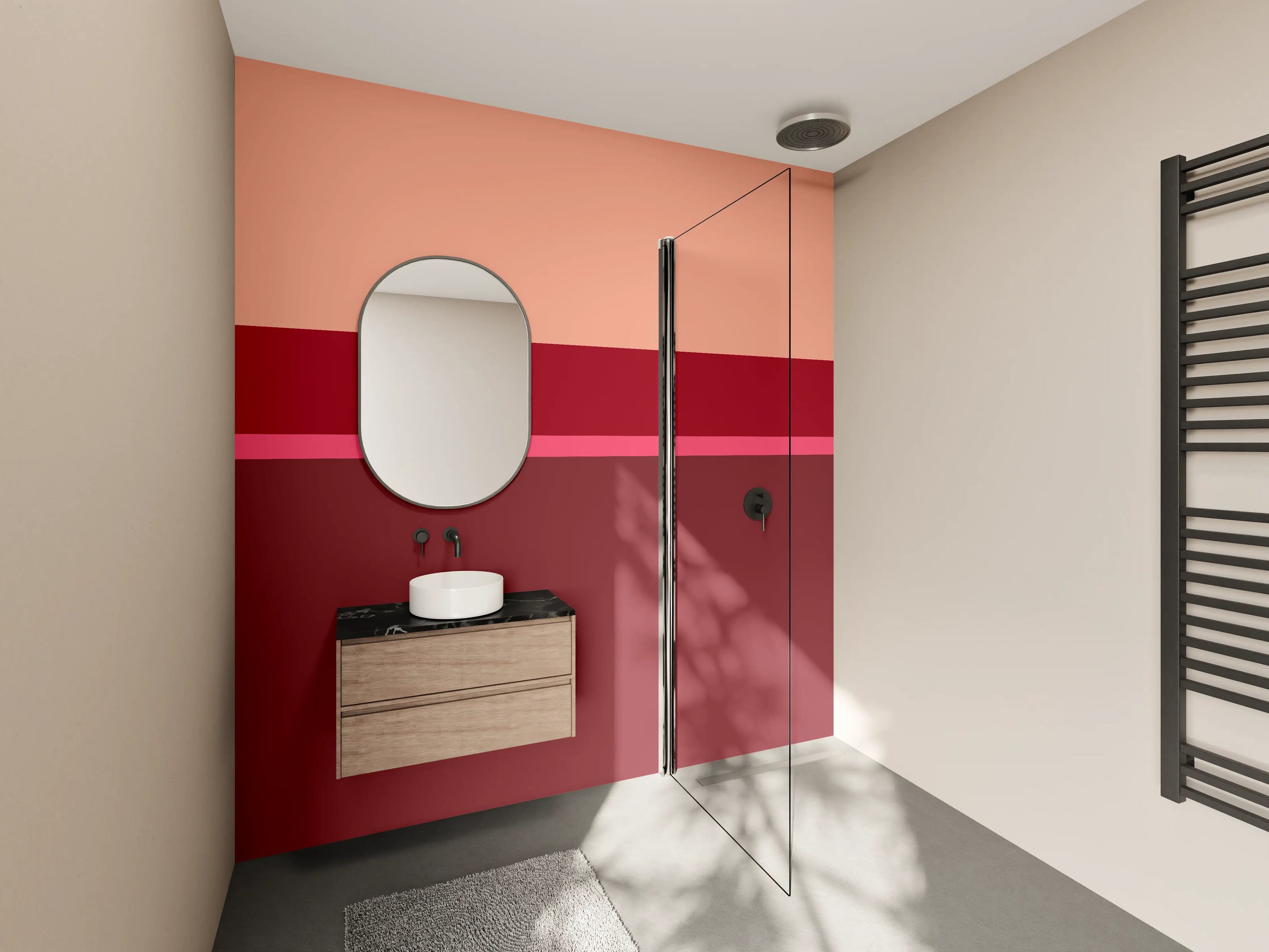 Wandverkleidung Bad - The Reds - Horizontal - Cherry
