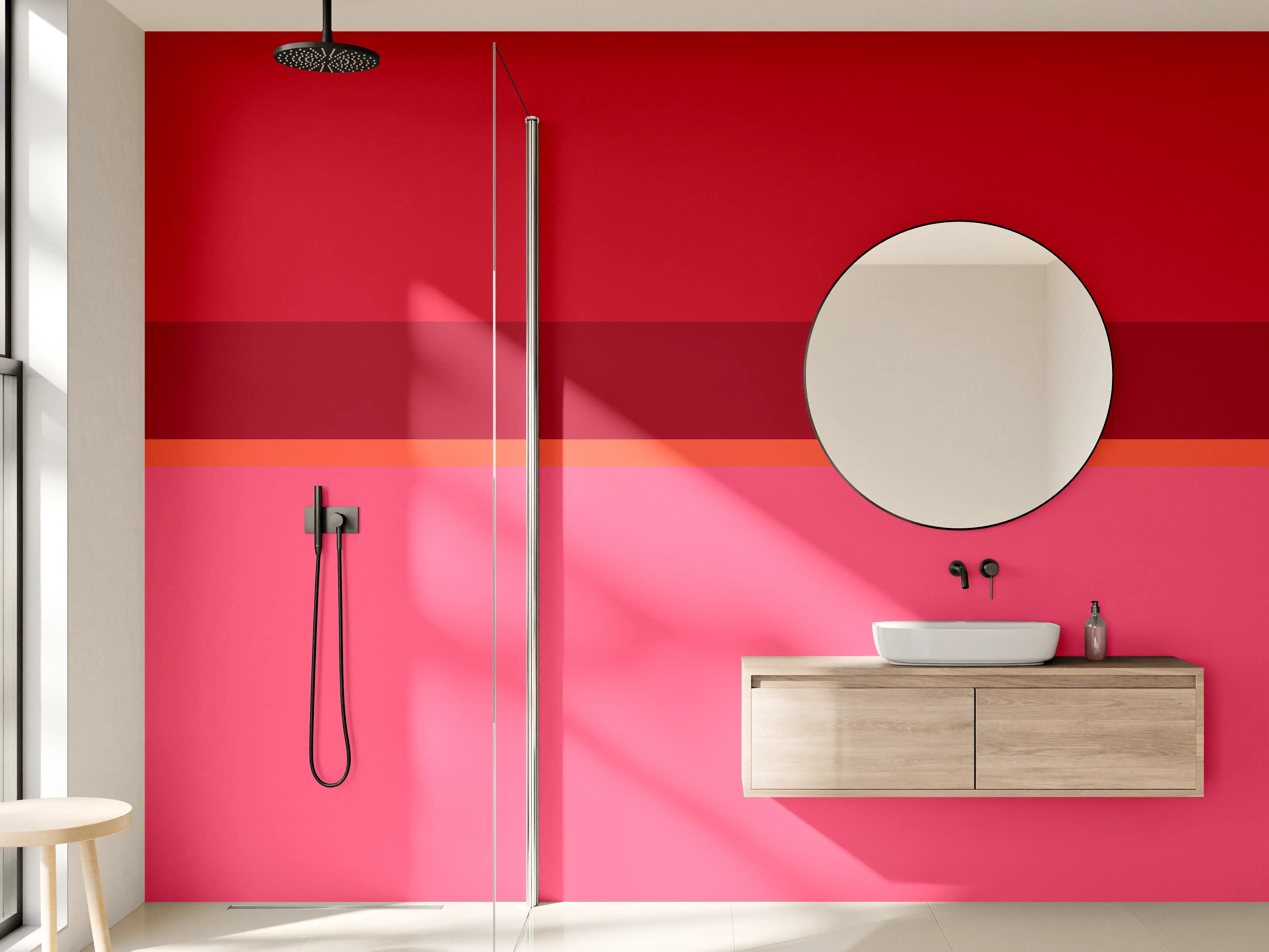 Wandverkleidung Bad - The Reds - Horizontal - Pommagranate