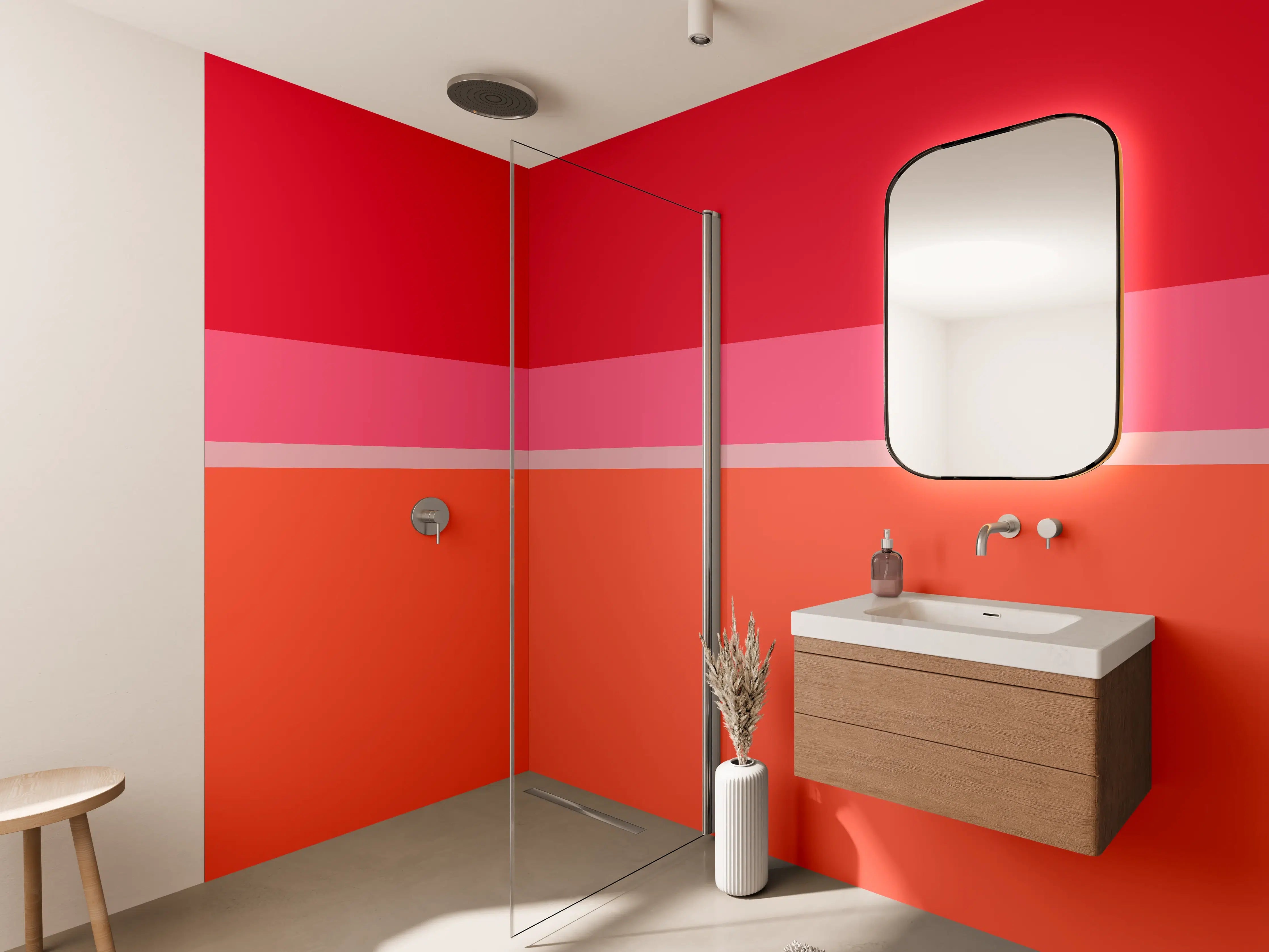 Wandverkleidung Bad - The Reds - Horizontal - Strawberry